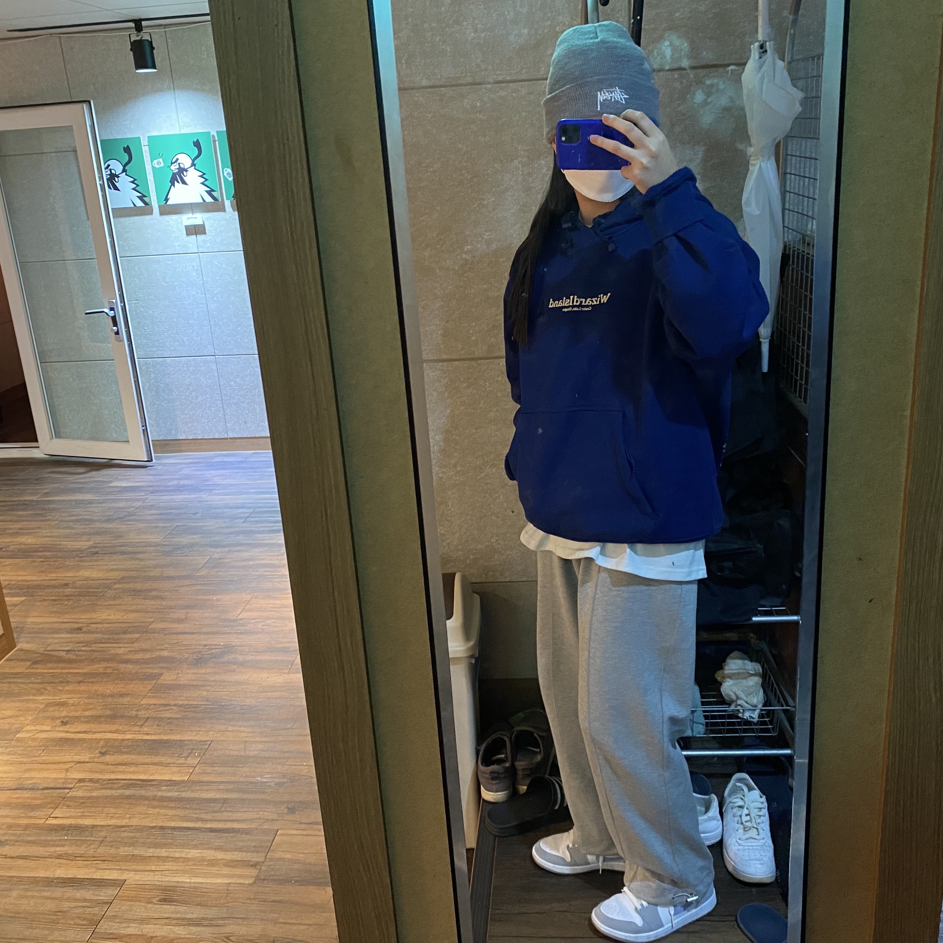 Stussy Stock Cuff Beanie Grey Heather, Nike NRG ACG Hoodie Wizard Blue Void - Asia 착용 스타일