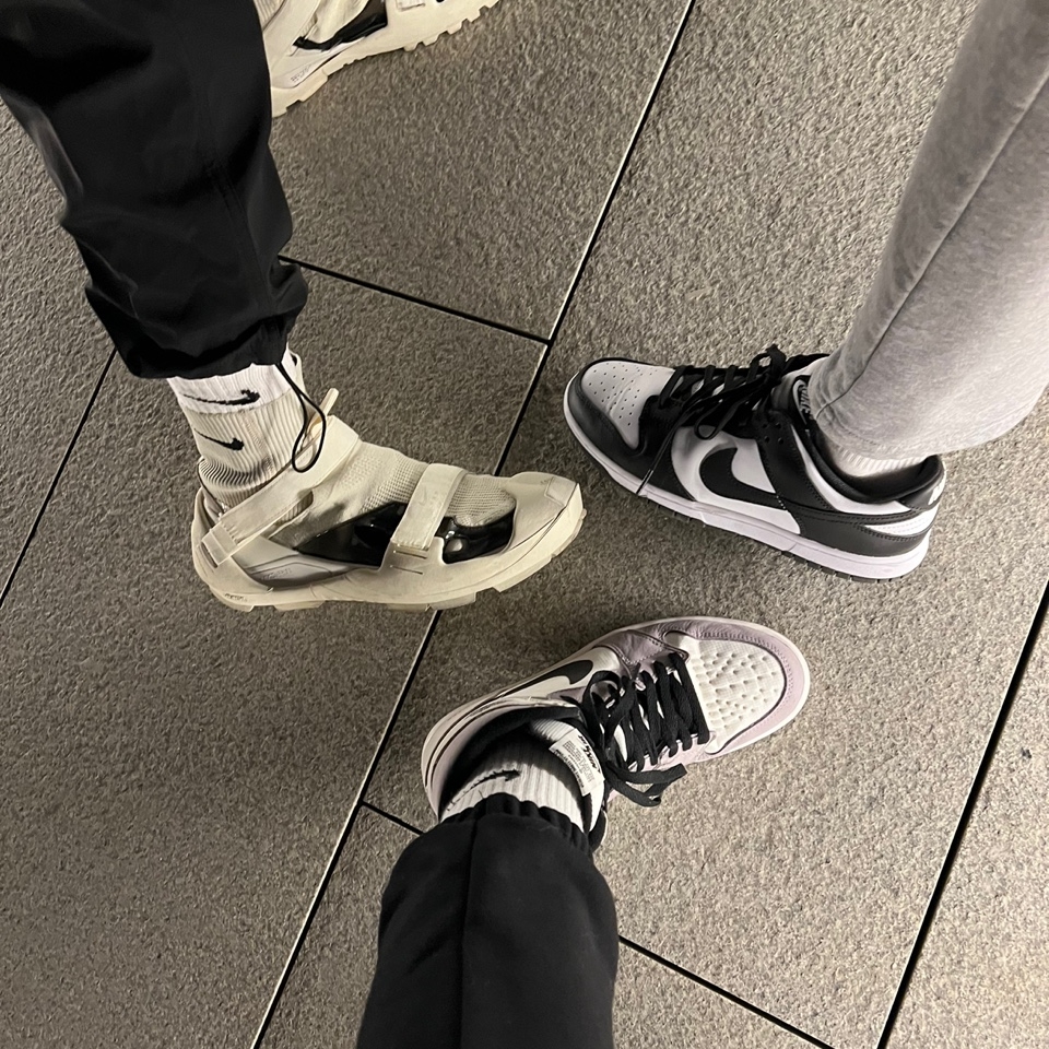 (W) Nike x Matthew M Williams Free TR 3 Flyknit SP Sail, Nike Dunk Low Retro Black 착용 스타일 - 2