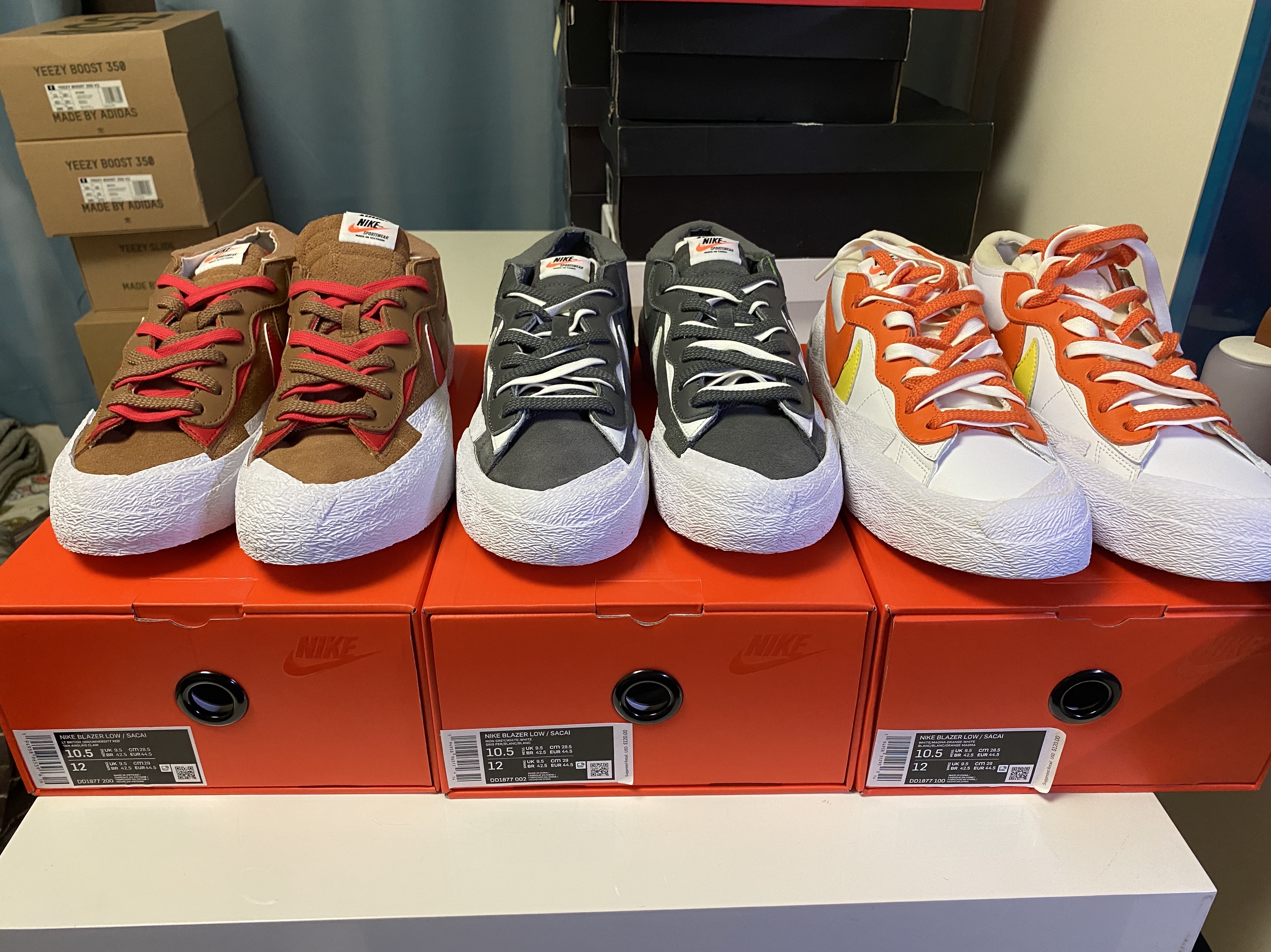 Nike x Sacai Blazer Low Iron Grey, Nike x Sacai Blazer Low Magma Orange 착용 스타일 - 5