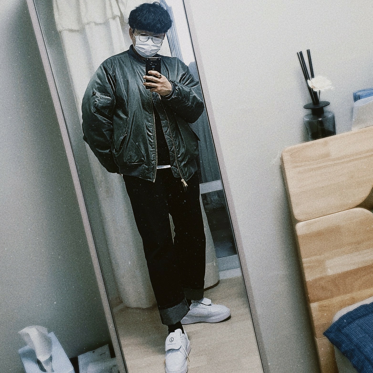 Nike x Peaceminusone Kwondo1 White 착용 스타일