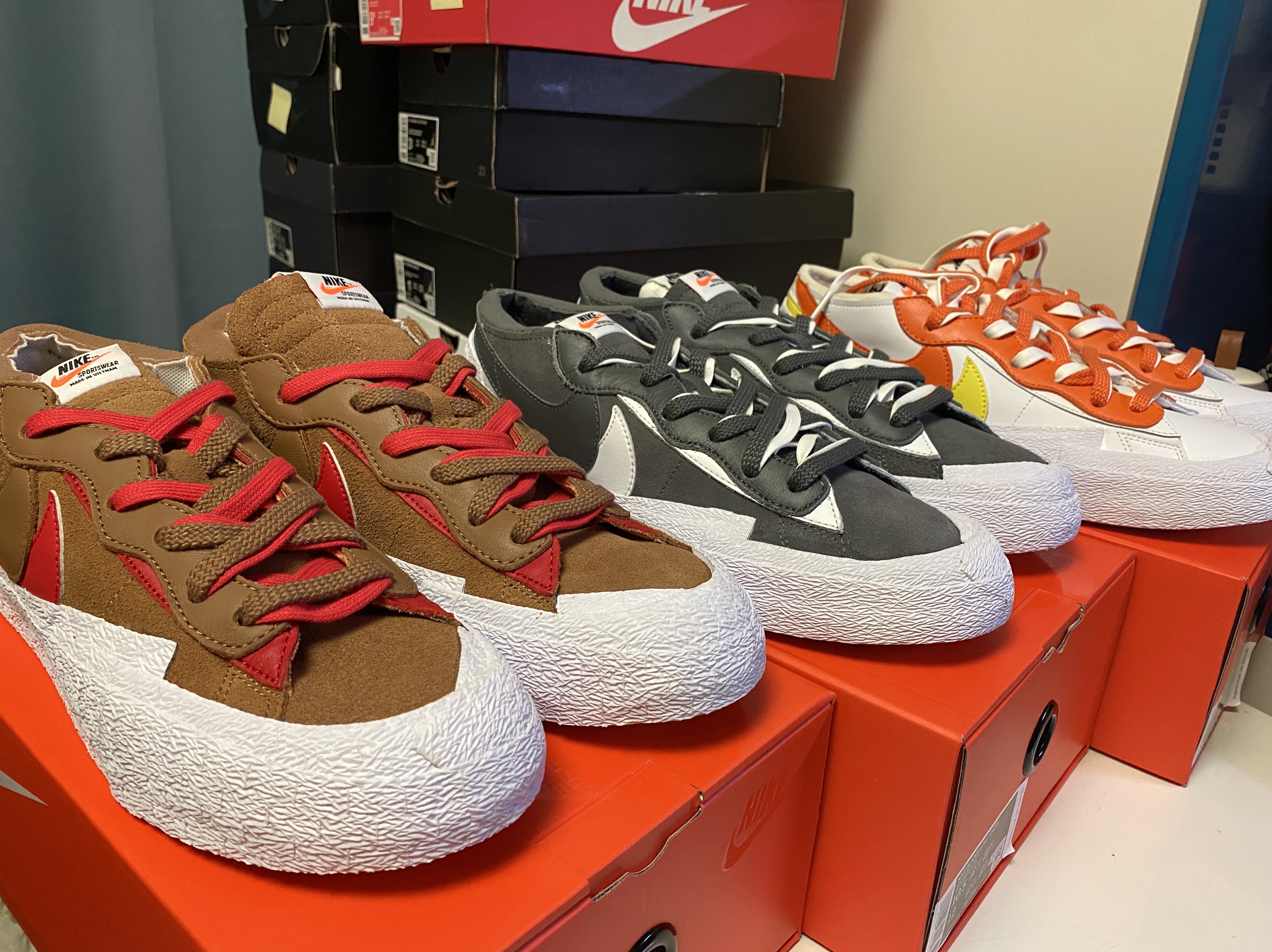Nike x Sacai Blazer Low Iron Grey, Nike x Sacai Blazer Low Magma Orange 착용 스타일 - 4