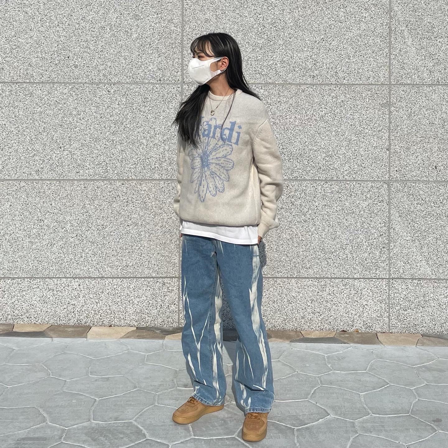 Nike Air Force 1 '07 WB Flax 착용 스타일