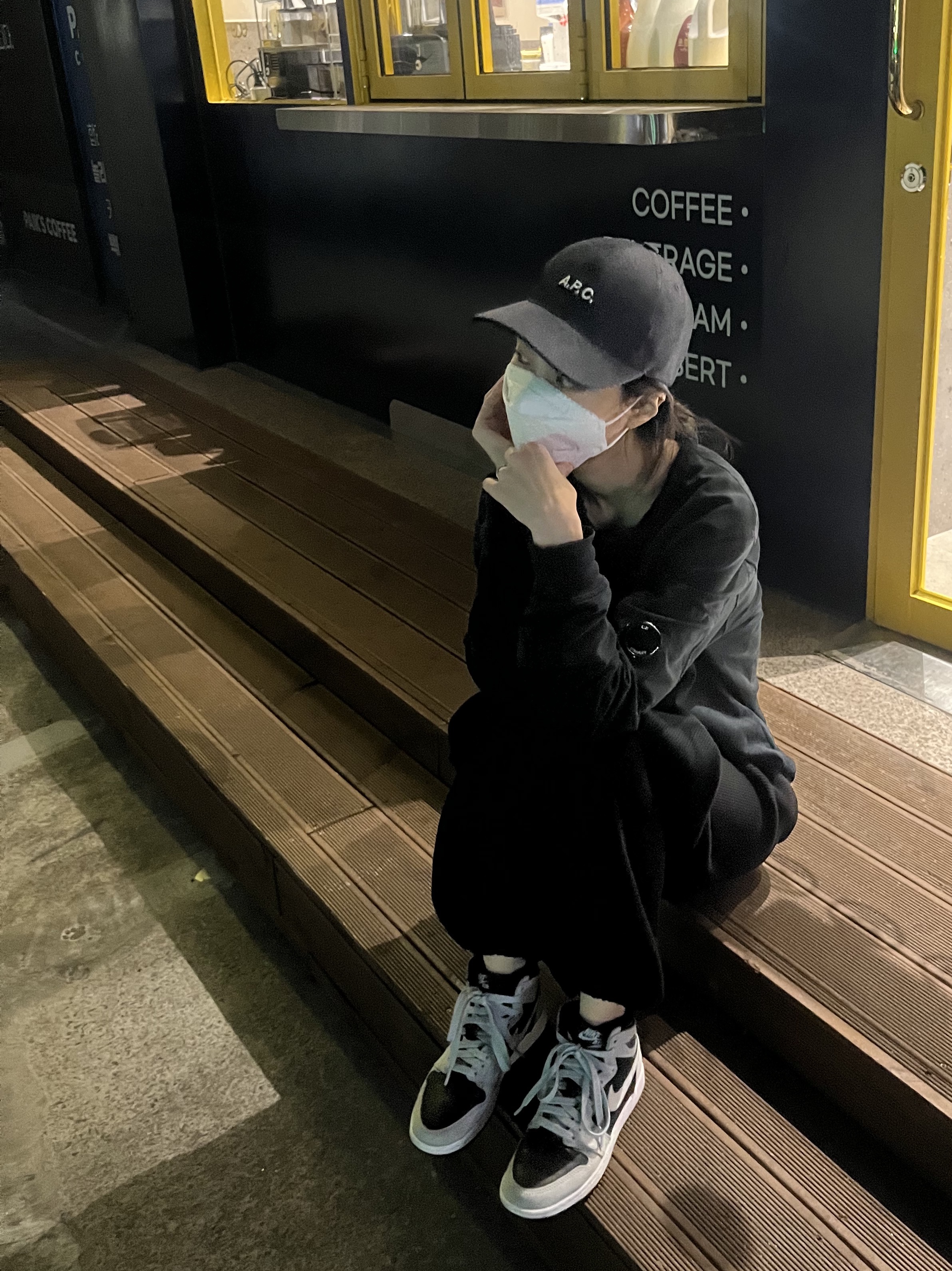 Jordan 1 Retro High OG Shadow 2.0, C.P. Company Diagonal Raised Fleece Sweatshirt Black - 21FW 착용 스타일