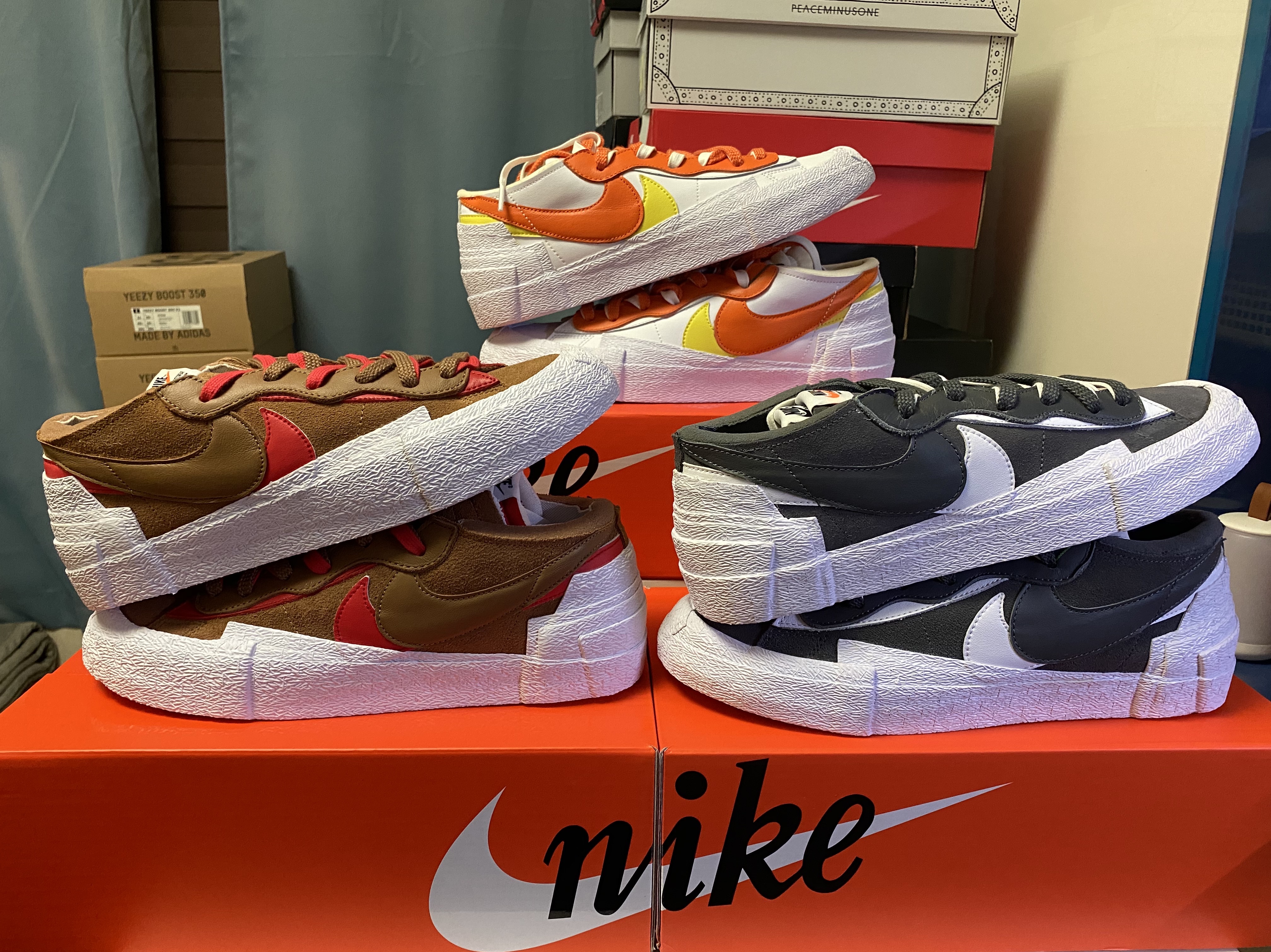 Nike x Sacai Blazer Low Iron Grey, Nike x Sacai Blazer Low Magma Orange 착용 스타일 - 3