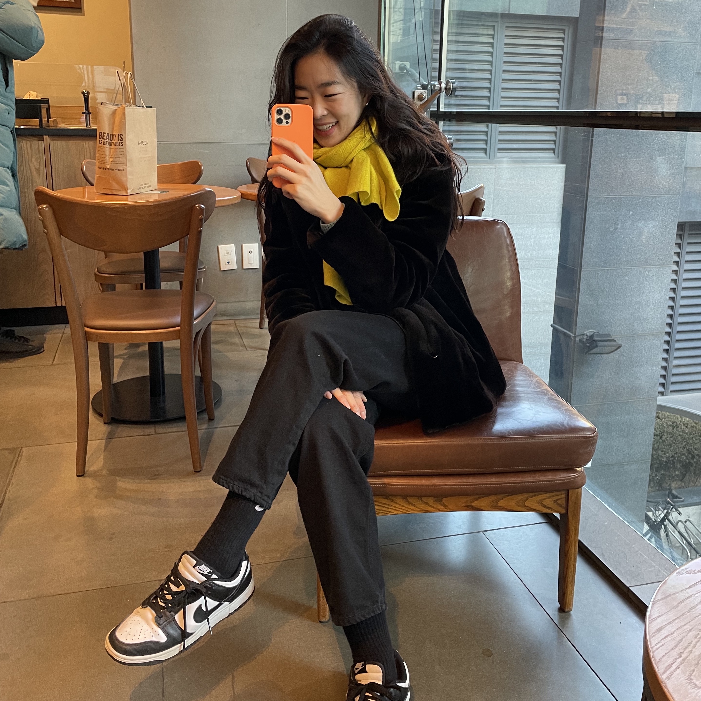 (W) Nike Dunk Low Black 착용 스타일