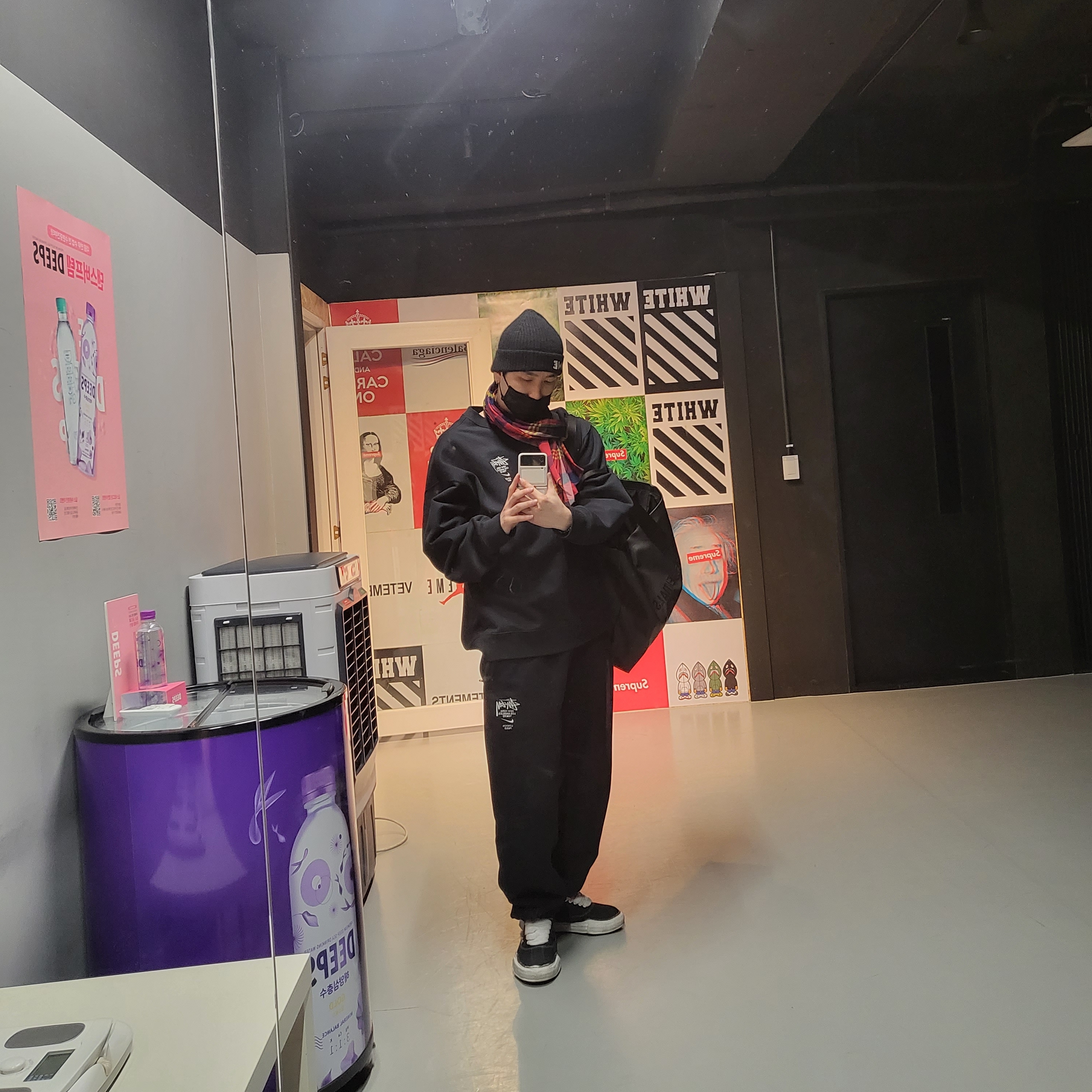 Nike x Stussy NRG ZR Fleece Crewneck Black - Asia, Nike x Stussy NRG ZR Fleece Pants Black - US/EU 착용 스타일