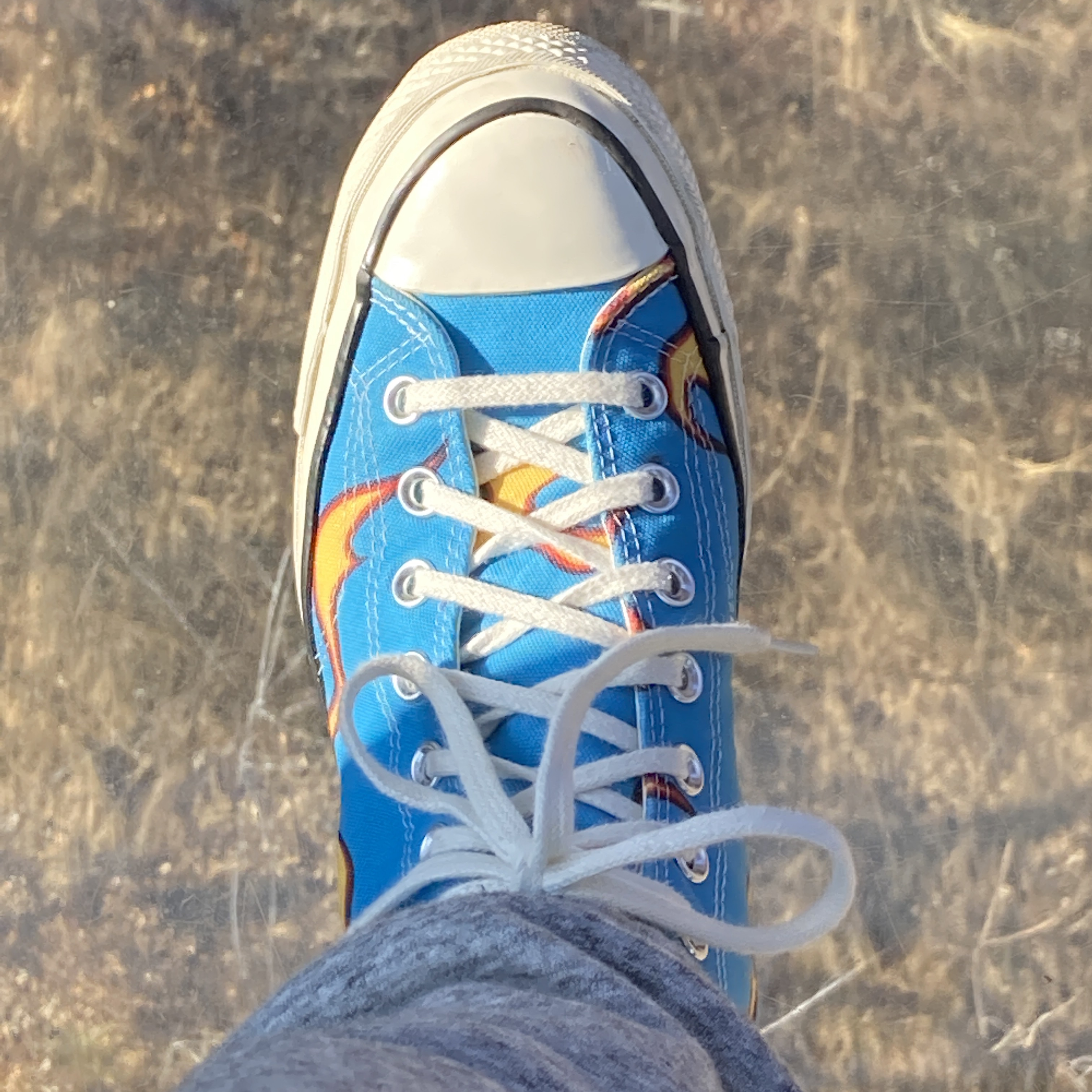 Converse x Golf le Fleur Chuck 70 Hi Flames Blue 착용 스타일
