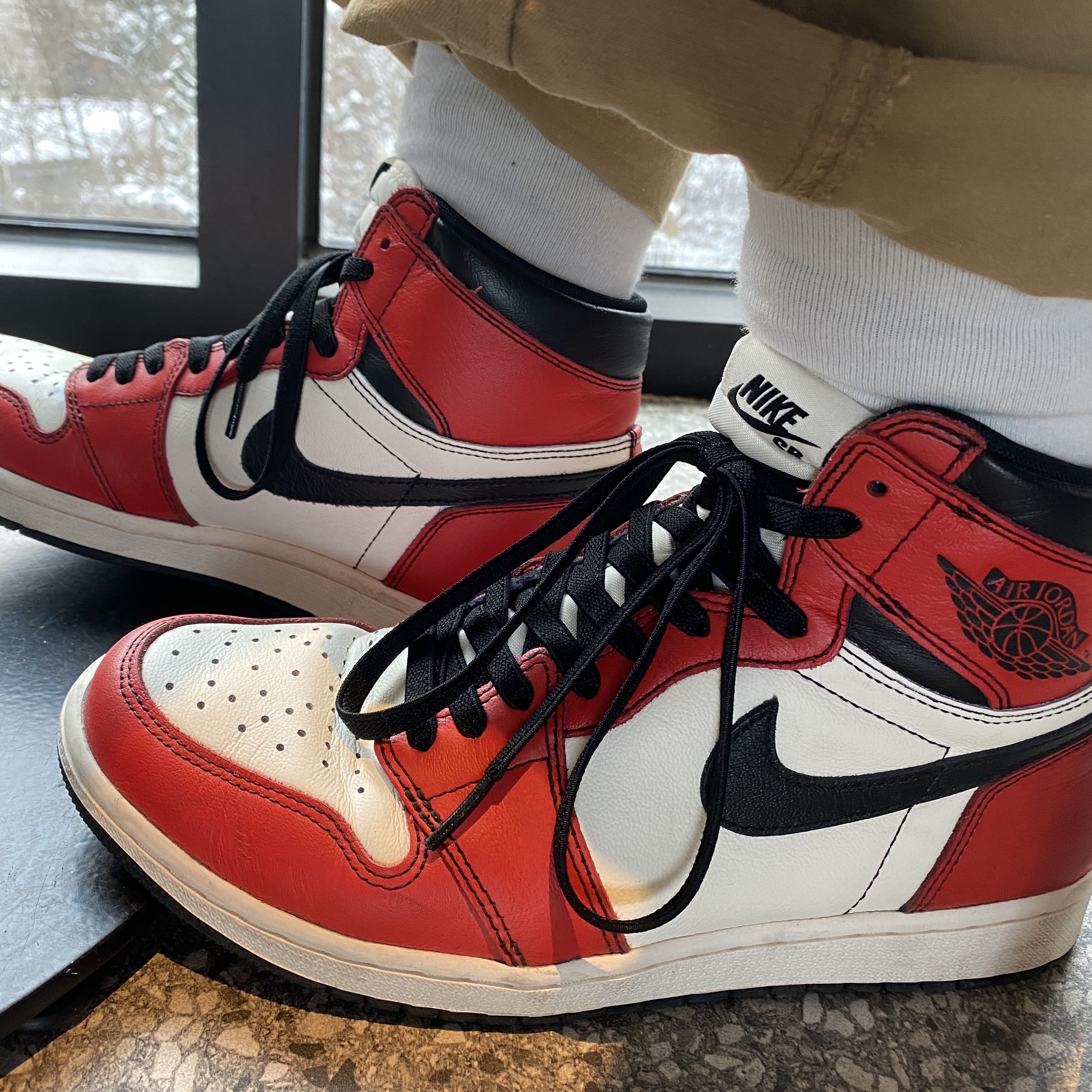 Jordan 1 Retro High OG Defiant SB LA to Chicago, Jordan 1 Retro High OG Chicago 2015 착용 스타일