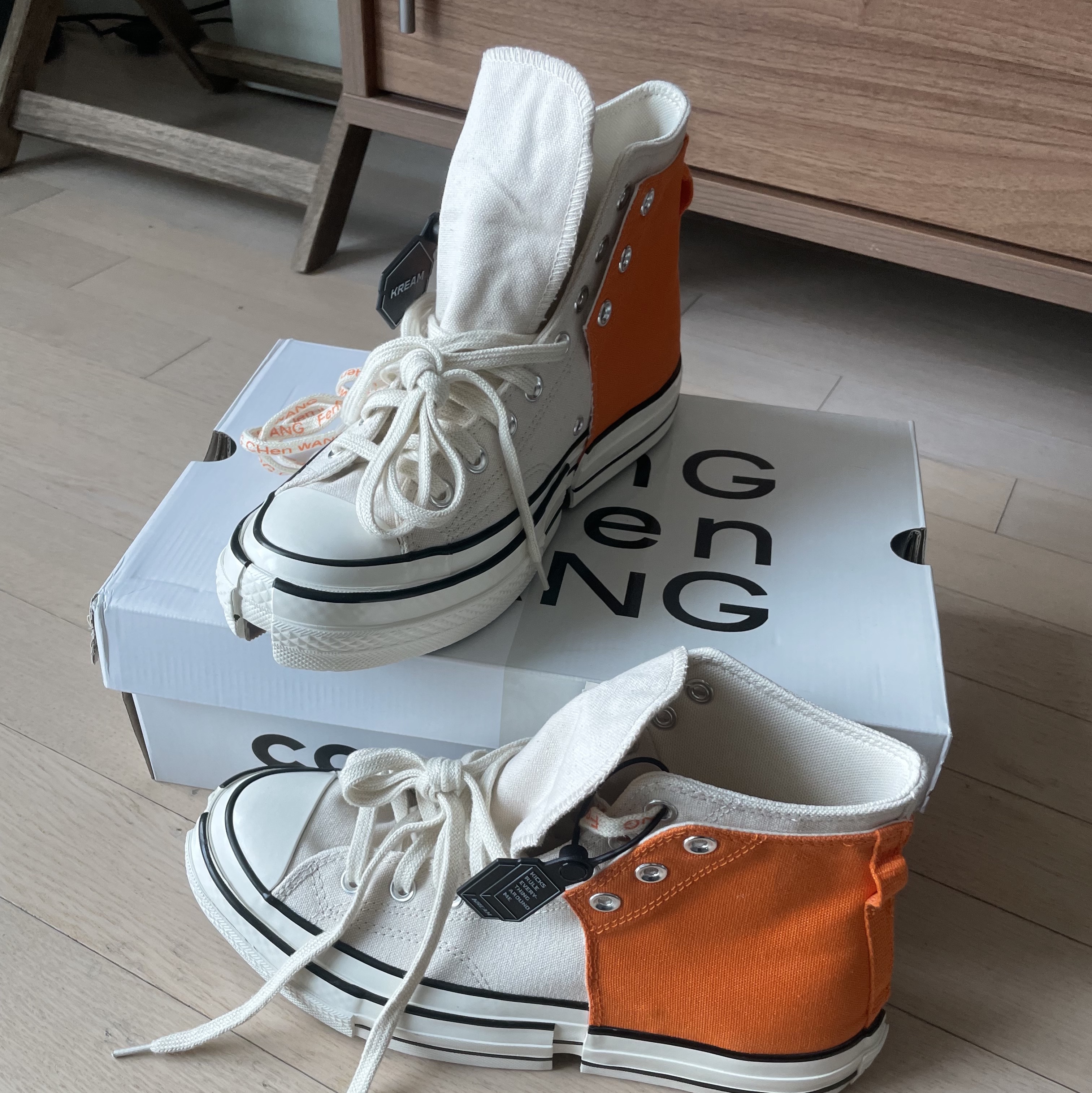 Converse x Feng Chen Wang Chuck 70 2-in-1 Persimmon Orange 착용 스타일 - 5