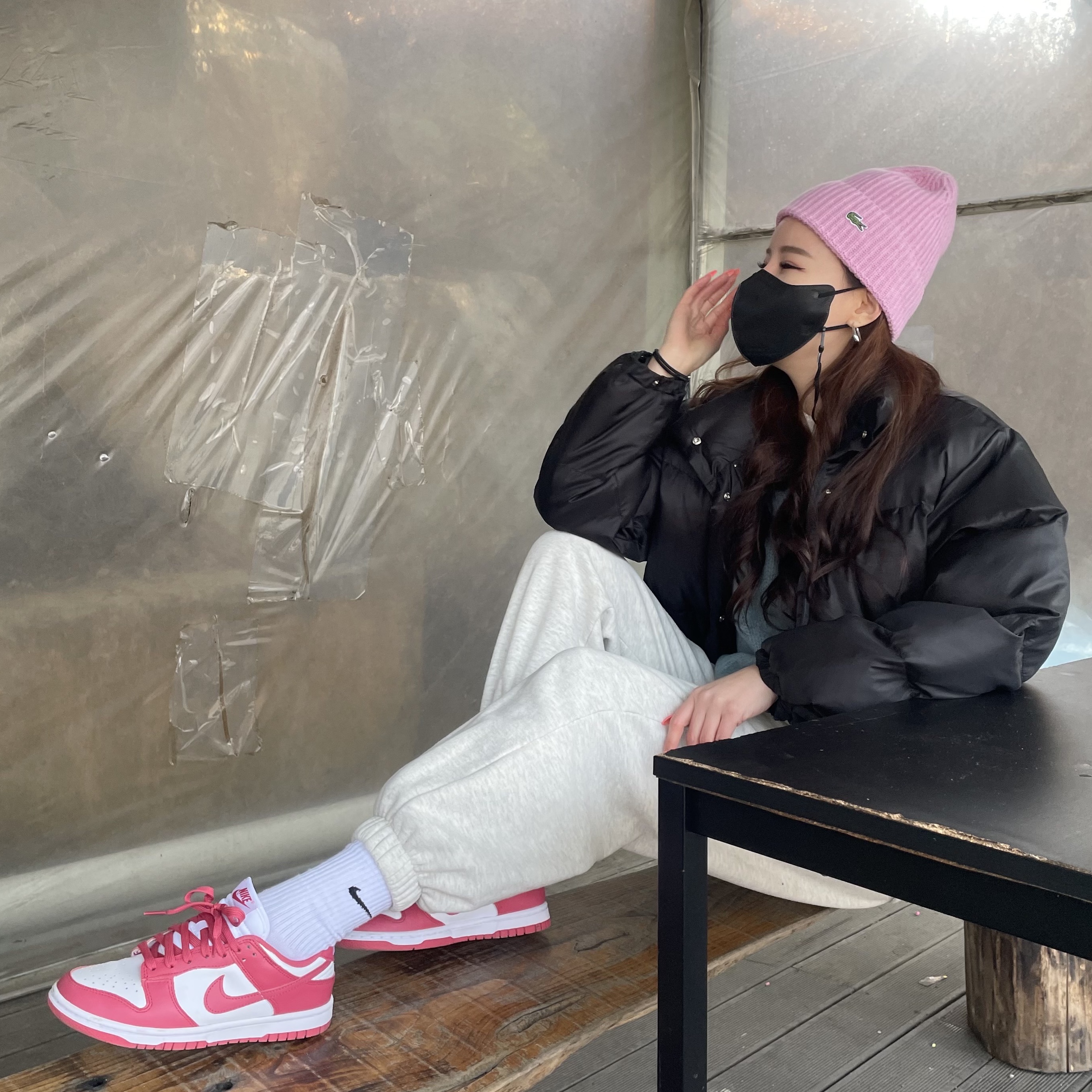 (W) Nike Dunk Low Archeo Pink 착용 스타일 - 3