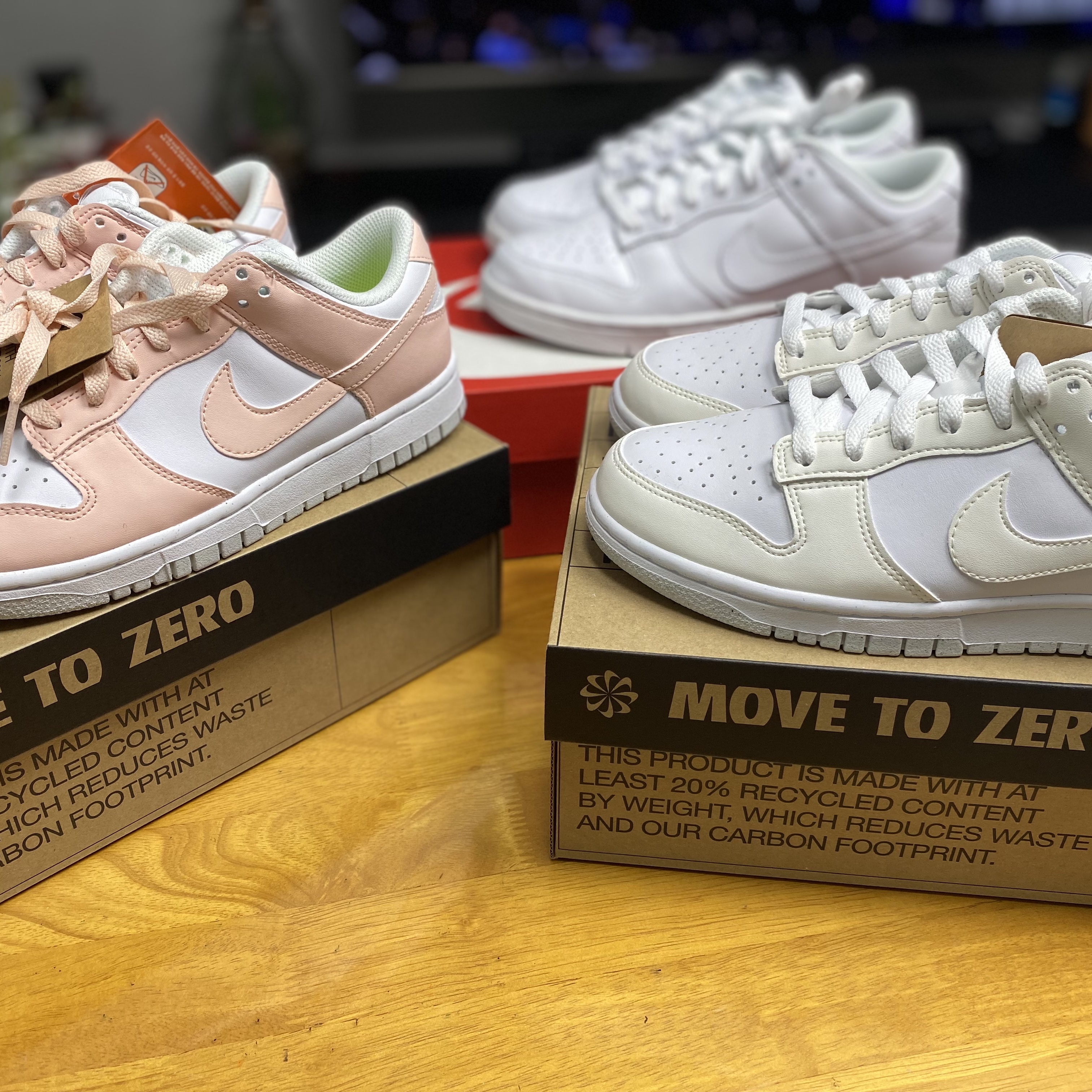 (W) Nike Dunk Low Triple White, (W) Nike Dunk Low Next Nature Sail 착용 스타일 - 3