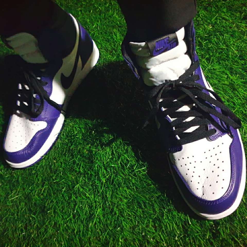 Jordan 1 Retro High OG Court Purple 2020 착용 스타일 - 4