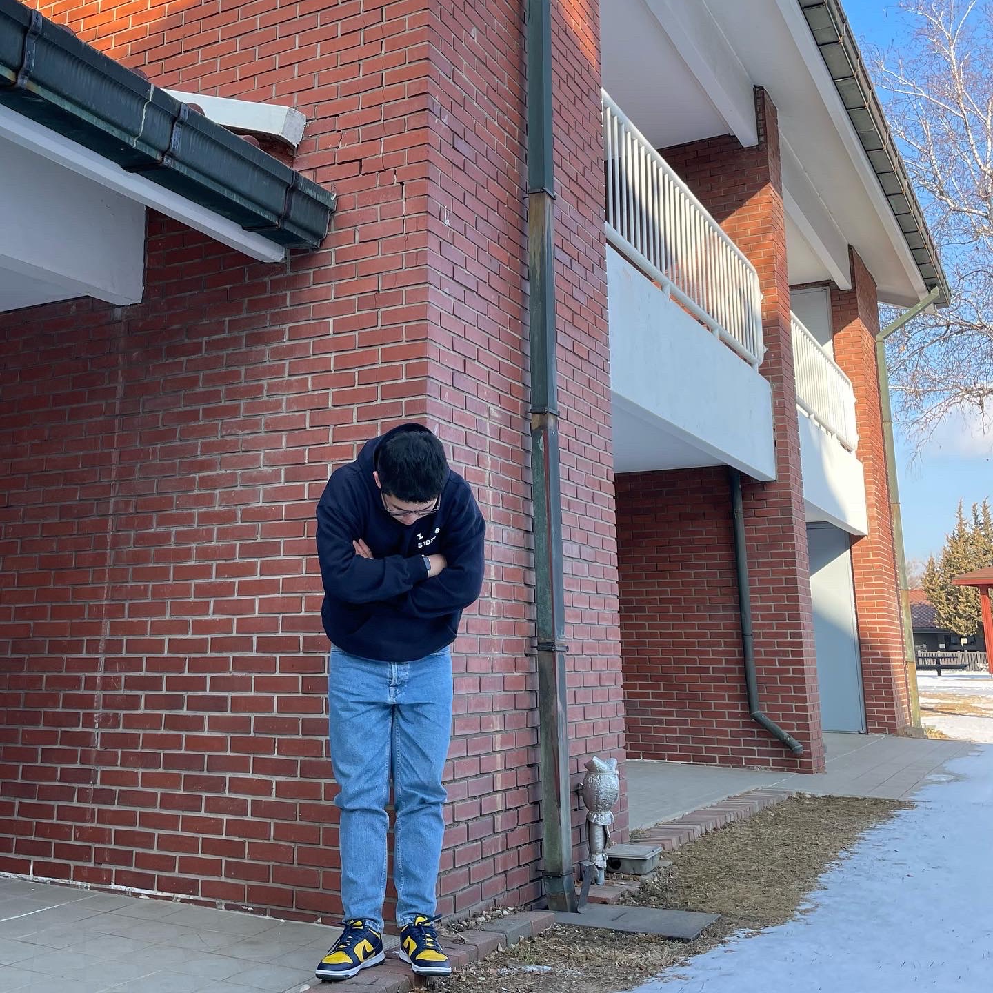 IAB Studio Hoodie Navy - 21SS, Nike Dunk Low Retro Varsity Maize 착용 스타일
