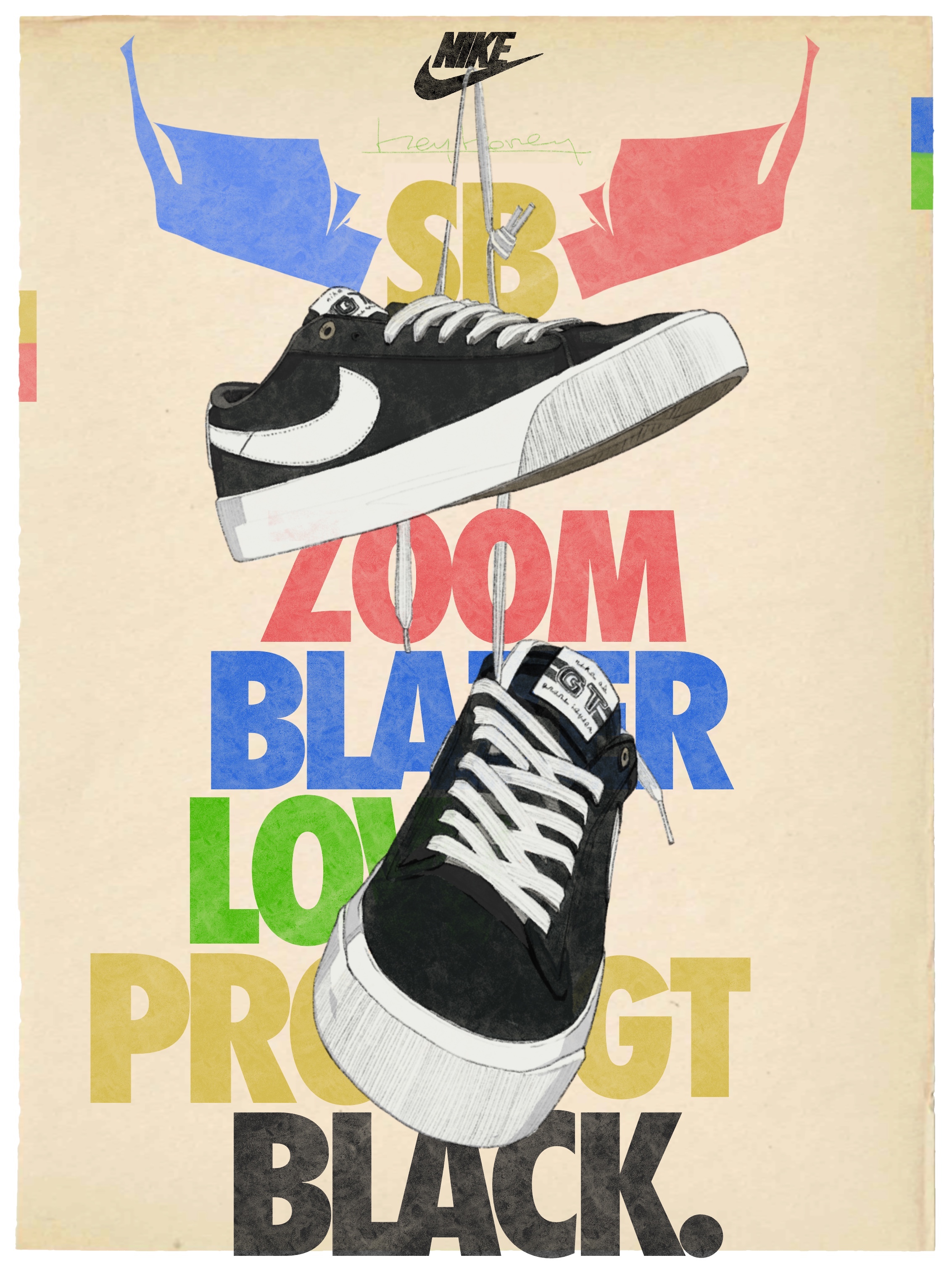 Nike SB Zoom Blazer Low Pro GT Black 착용 스타일 - 1