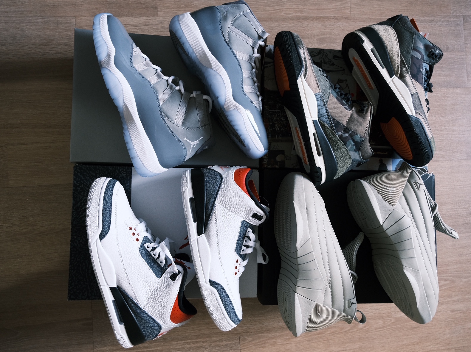 Jordan 11 Retro Cool Grey 2021, Jordan 3 Retro SE Patchwork 착용 스타일 - 1