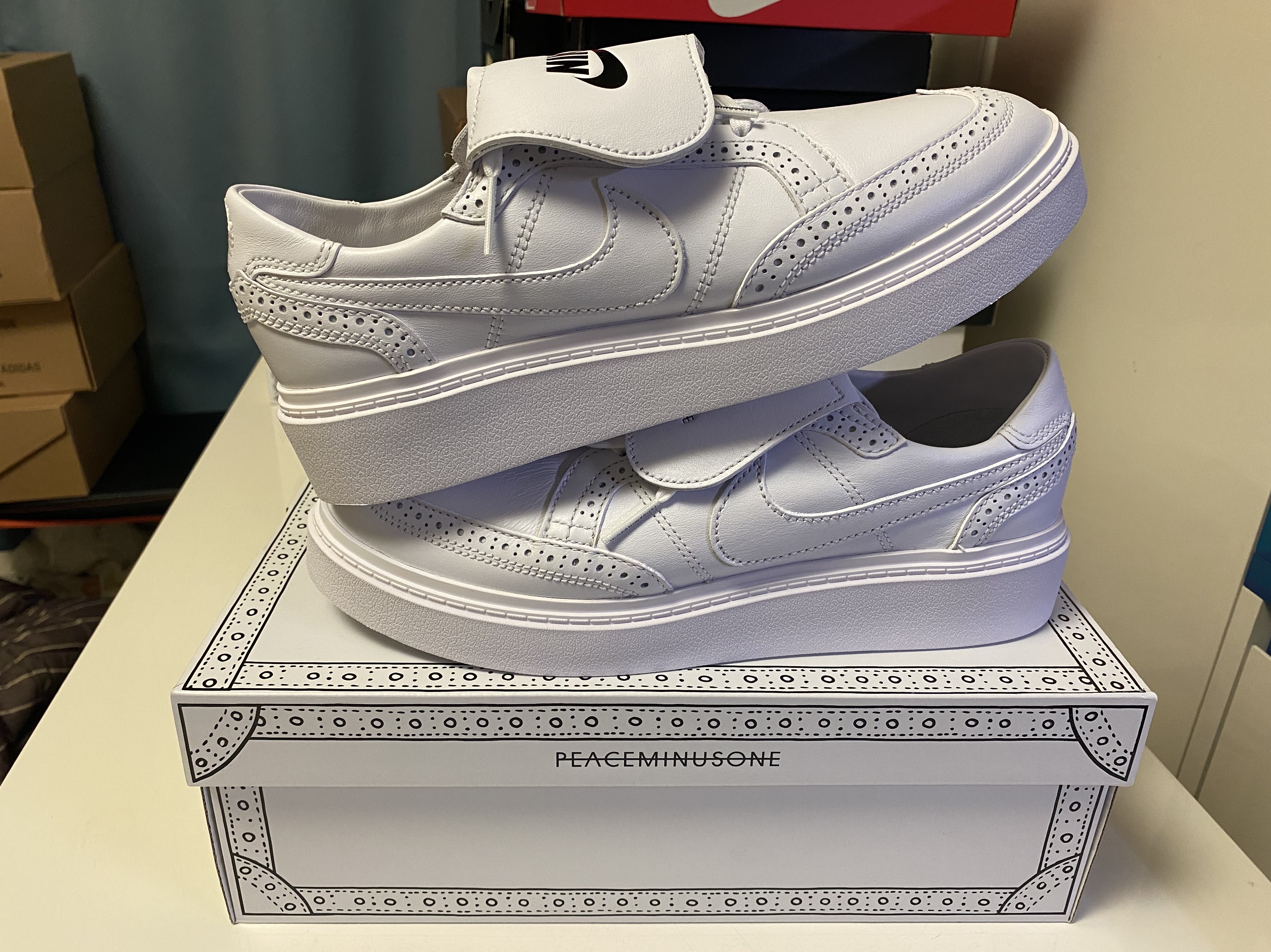 Nike x Peaceminusone Kwondo1 White 착용 스타일 - 5