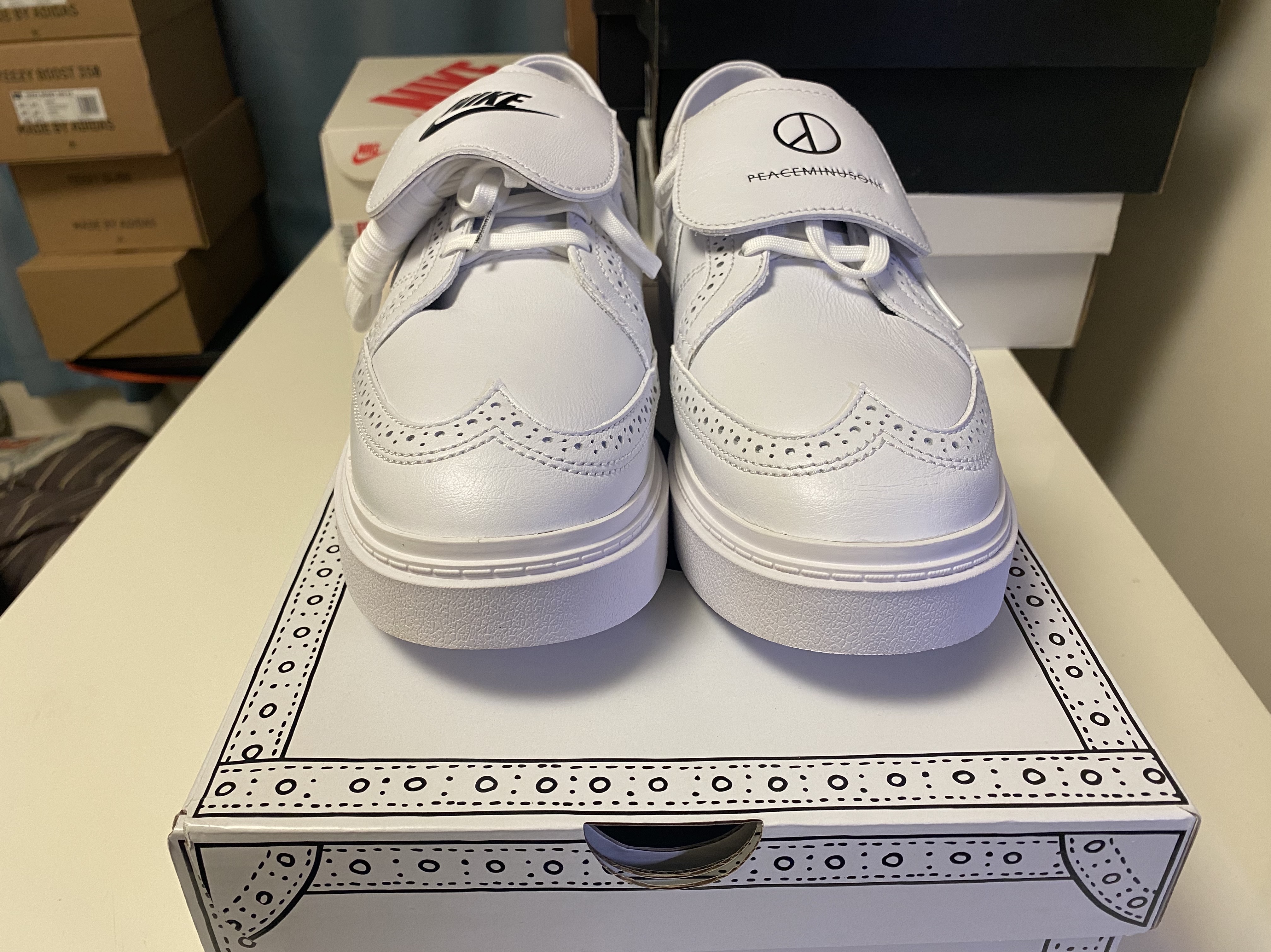 Nike x Peaceminusone Kwondo1 White 착용 스타일 - 4