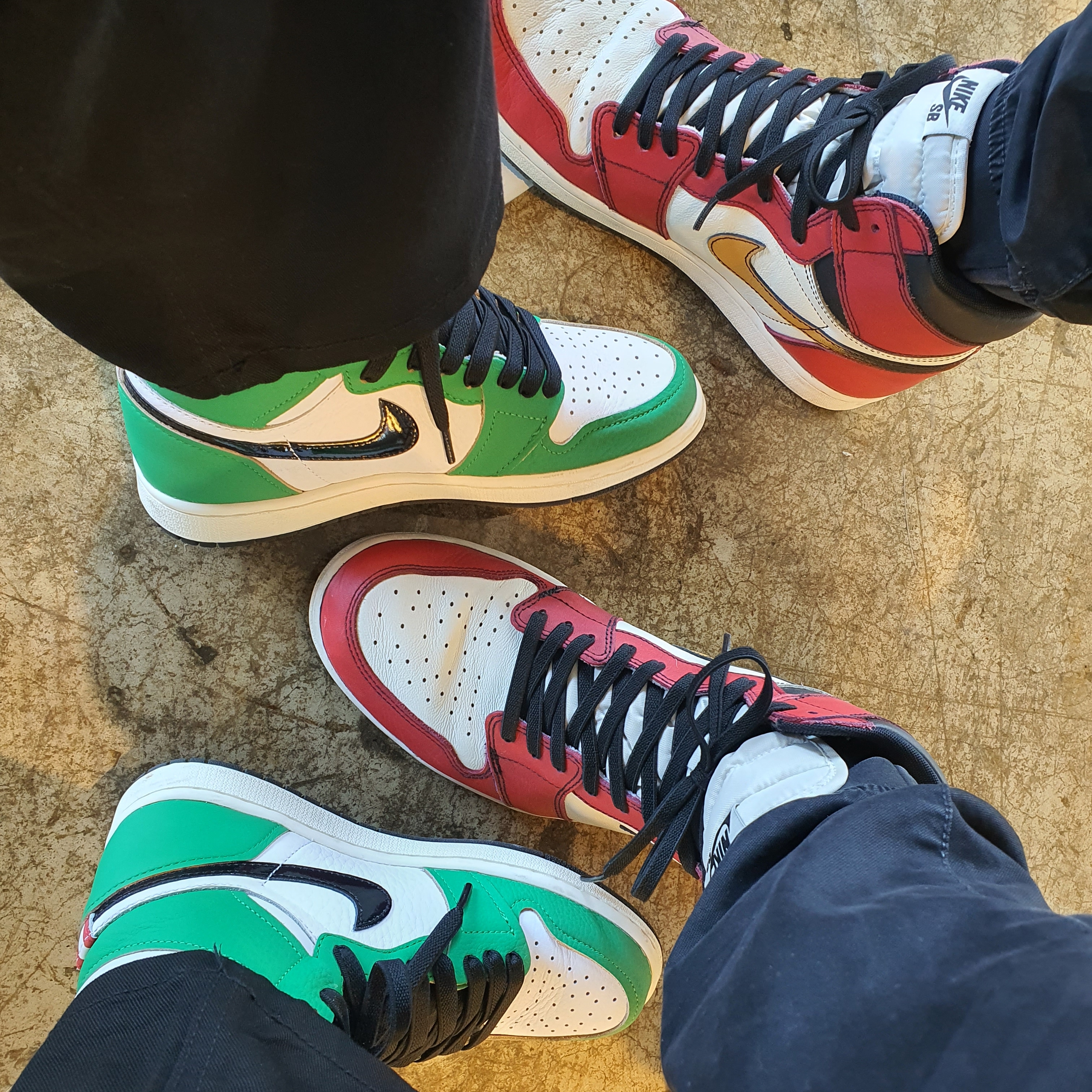 (W) Jordan 1 Retro High OG Lucky Green, Jordan 1 Retro High OG Defiant SB LA to Chicago 착용 스타일 - 2