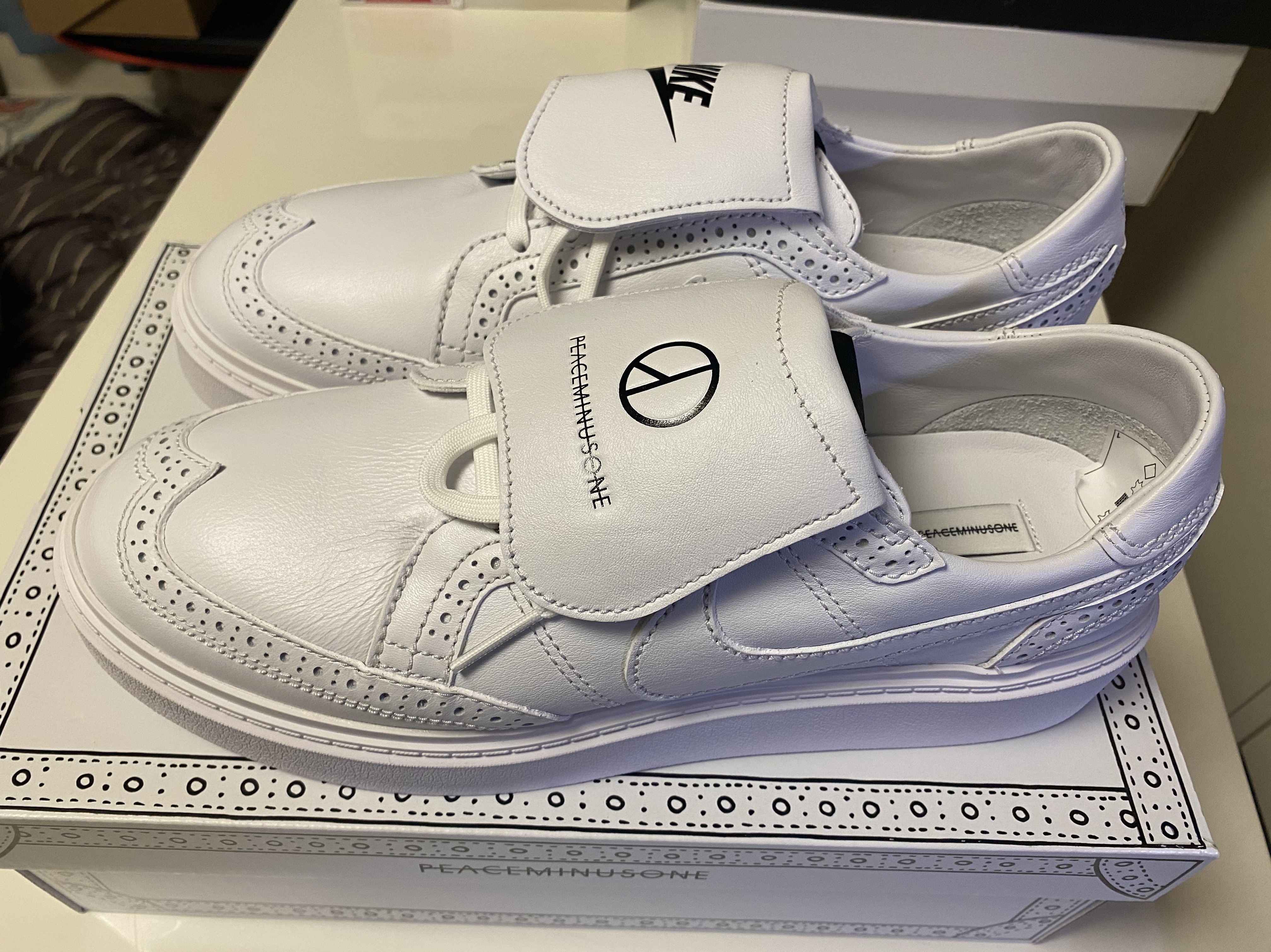 Nike x Peaceminusone Kwondo1 White 착용 스타일 - 3