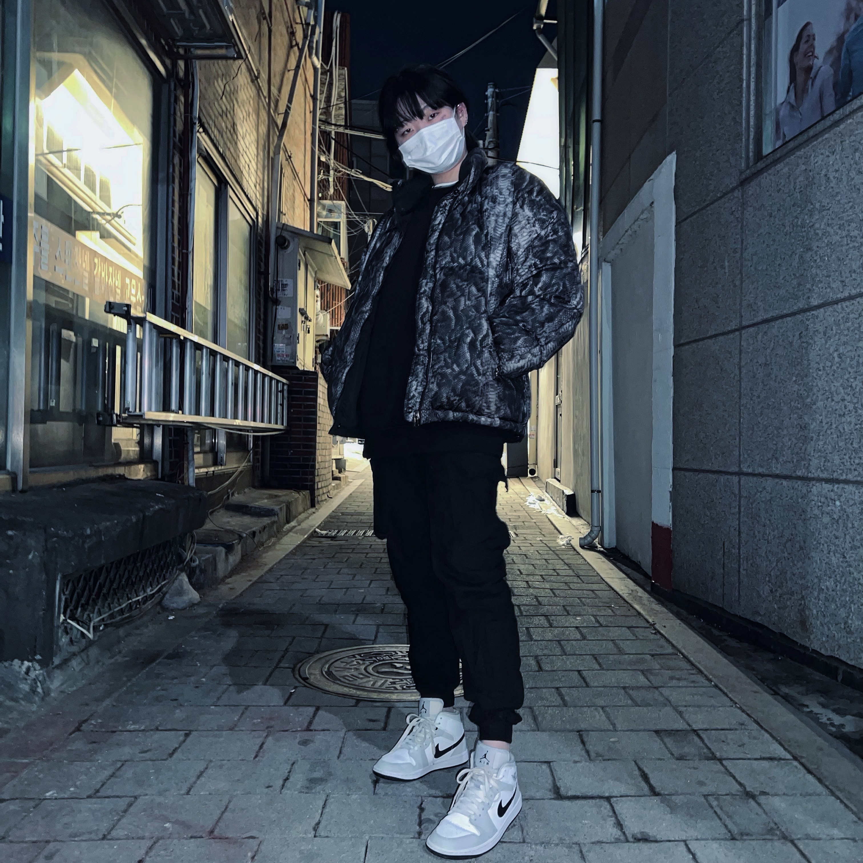 (W) Jordan 1 Mid Grey Fog 착용 스타일