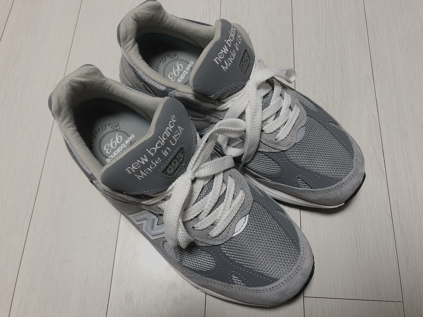 New Balance 993 Made in USA Grey - 2E Wide 착용 스타일