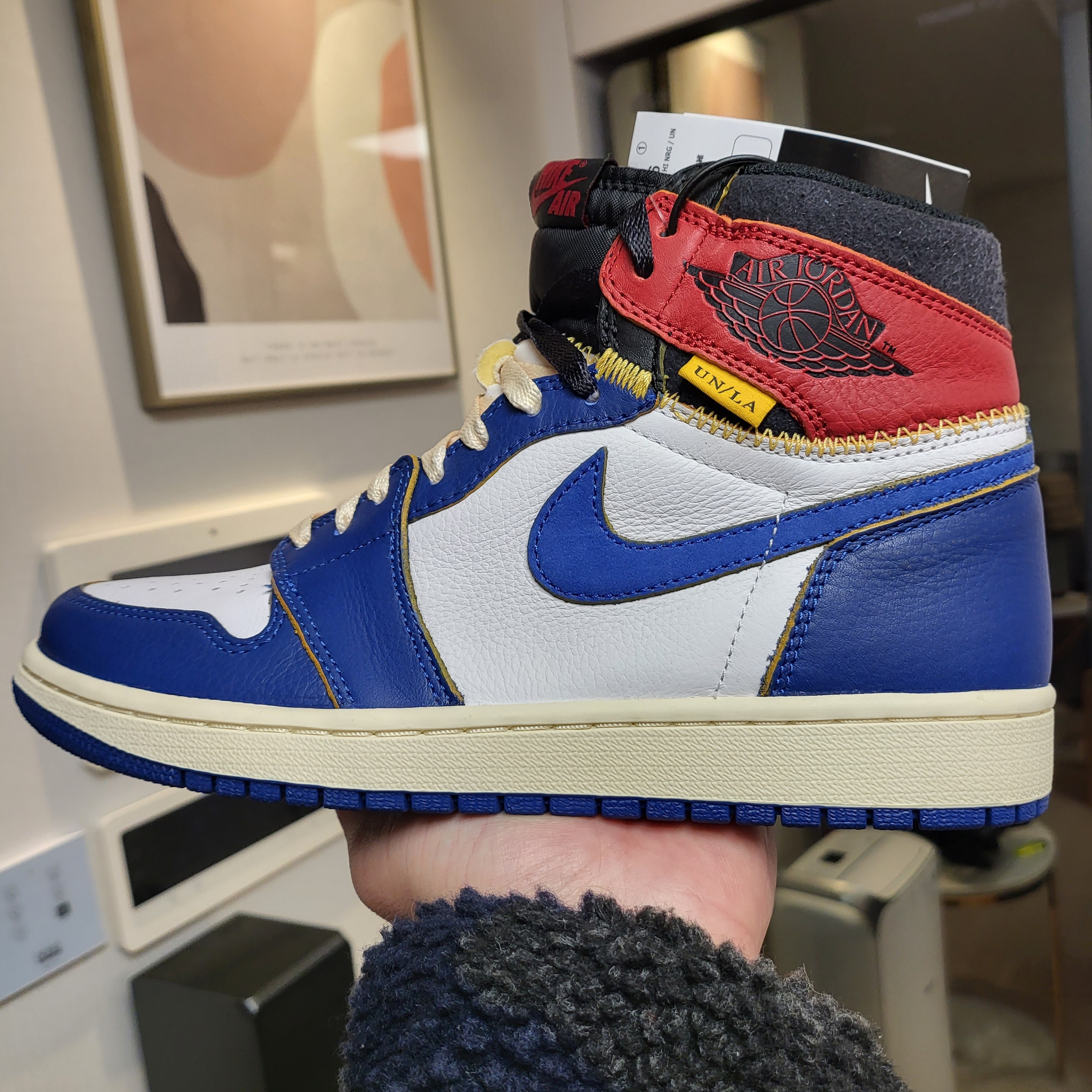Jordan 1 x Union Retro High Blue Toe, Jordan 1 x Union Retro High Black Toe 착용 스타일 - 1