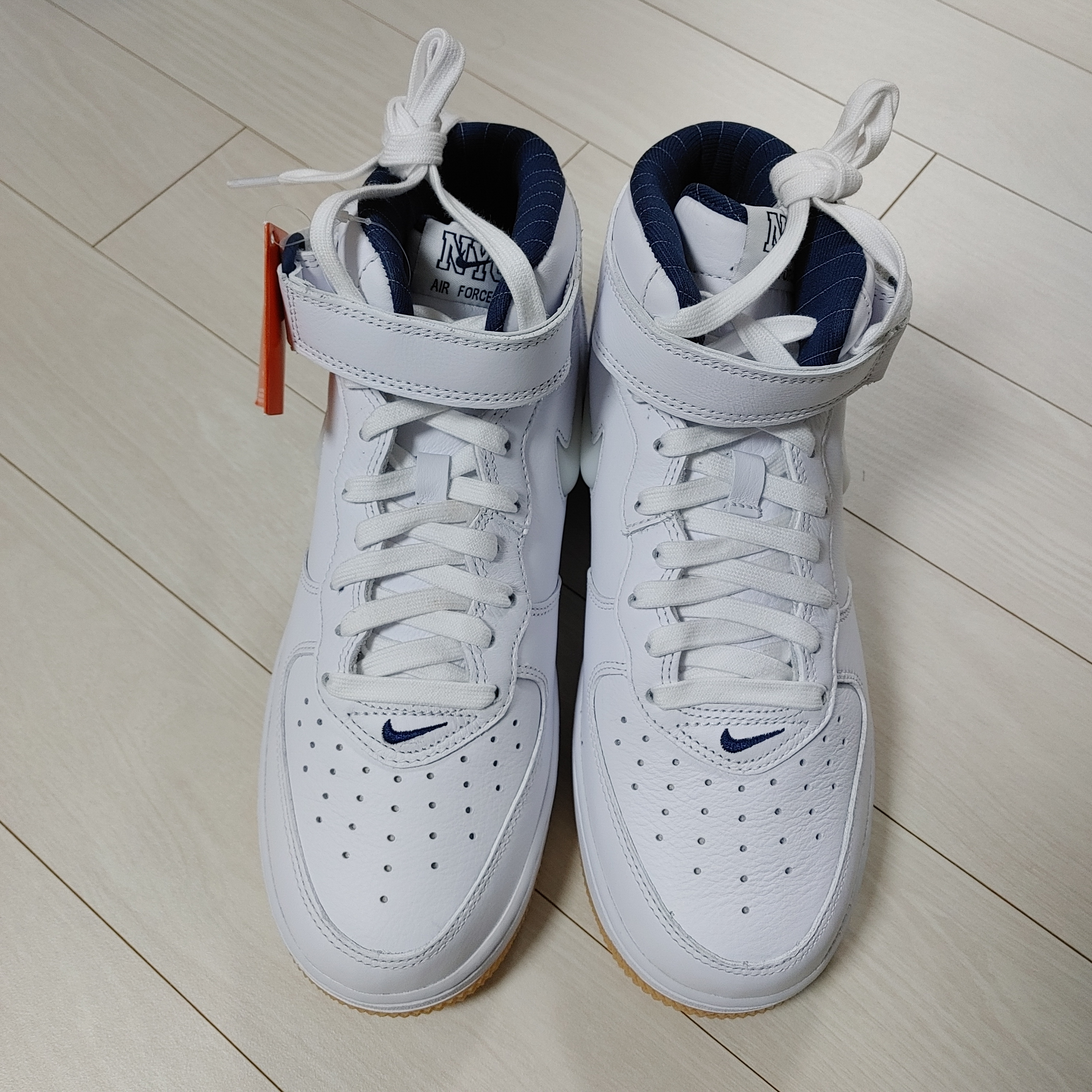 Nike Air Force 1 Mid QS NYC White Midnight Navy ์ฐฉ์ฉ ์คํ์ผ - 2