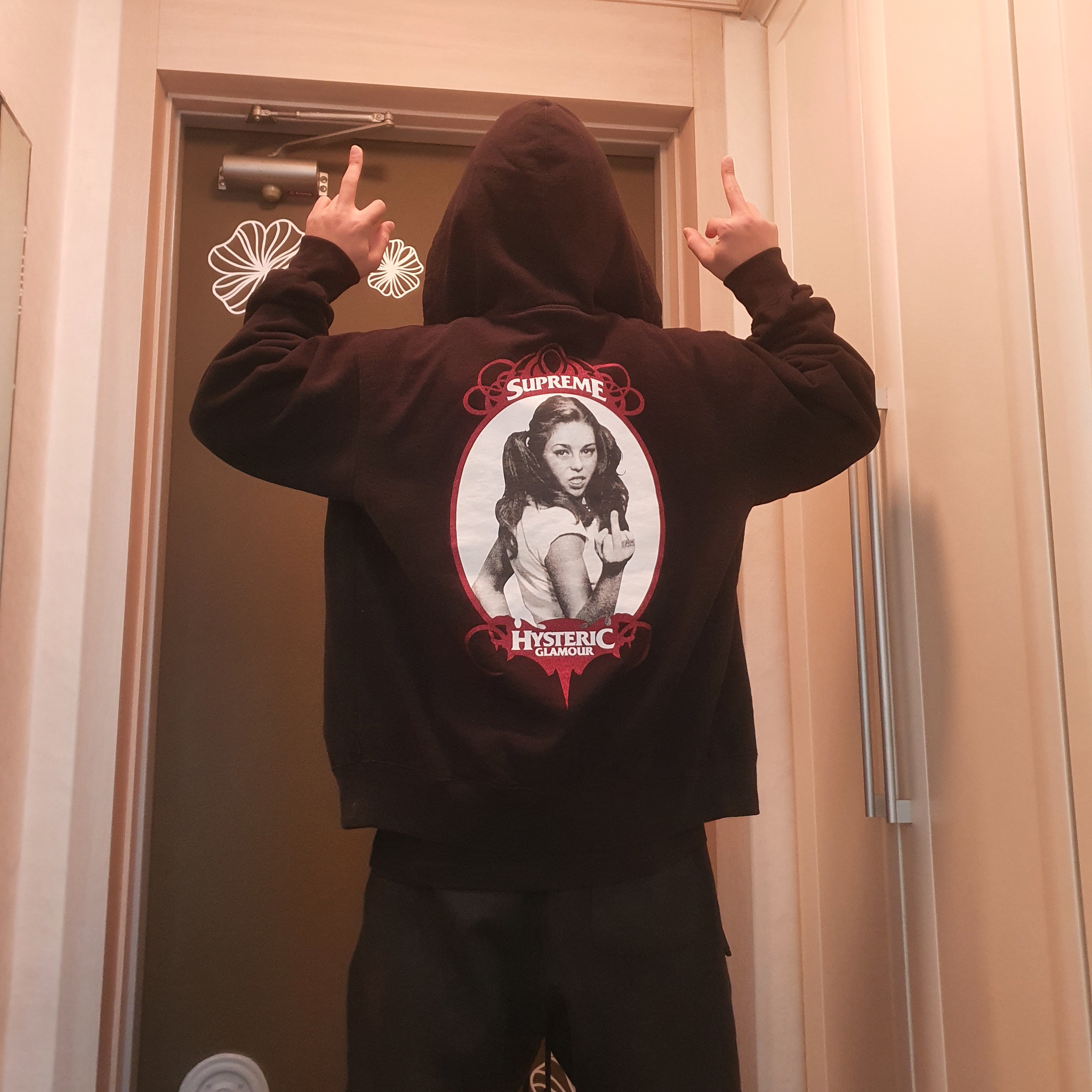 Supreme x Hysteric Glamour Zip Up Hooded Sweatshirt Black - 21SS 착용 스타일