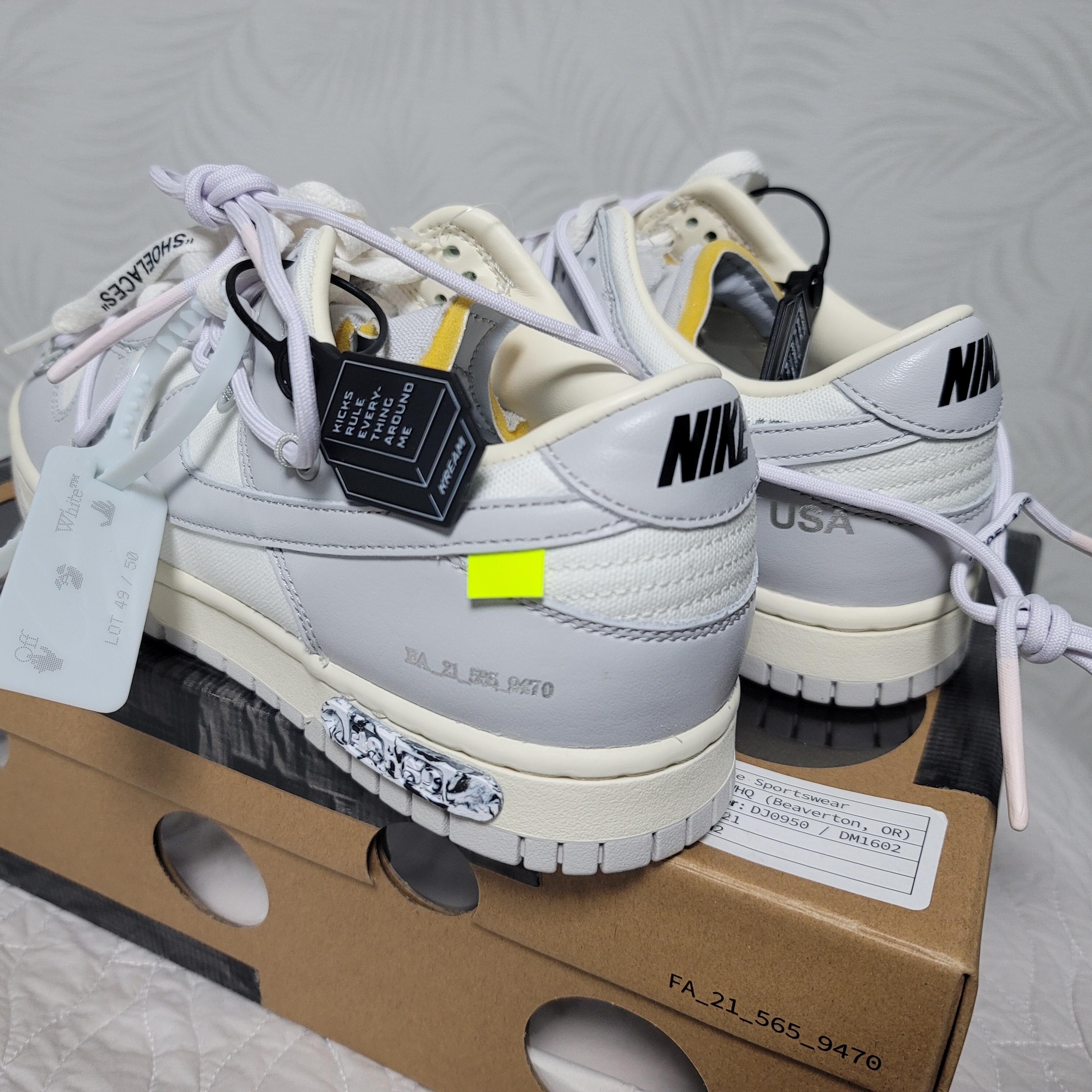 Nike x Off-White Dunk Low The 50 - Lot 49 착용 스타일 - 4