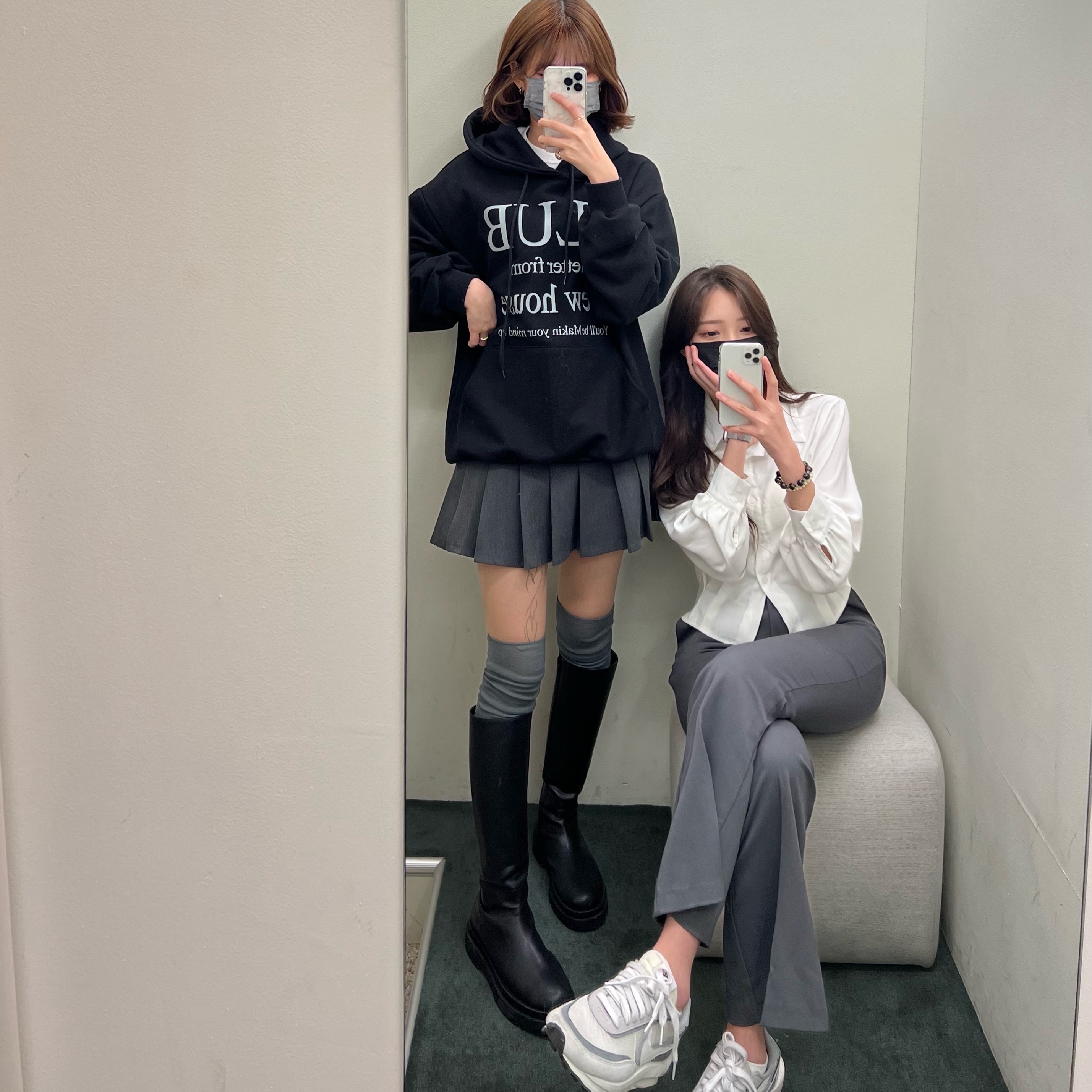 Nike x Sacai x Fragment LDWaffle Light Smoke Grey 착용 스타일 - 1