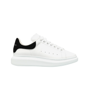 Alexander McQueen Oversized Sneakers White Black Embossed Suede Croco