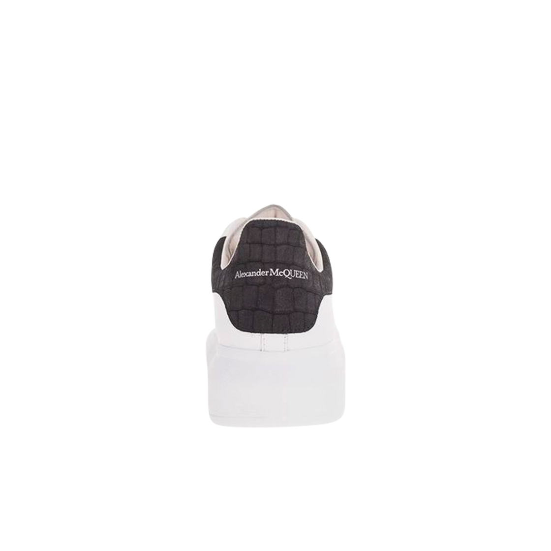 알렉산더 맥퀸 오버사이즈드 스니커즈 화이트 블랙 엠보스 스웨이드 크로코(Alexander McQueen Oversized Sneakers White Black Embossed Suede Croco) - 2