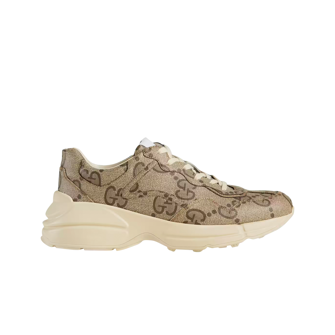 680870-UMO00-9742 Gucci Rhyton 100th Anniversary Sneakers GG Supreme Beige Ebony