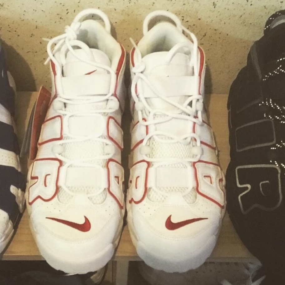 Nike Air More Uptempo White Varsity Red 2018 착용 스타일