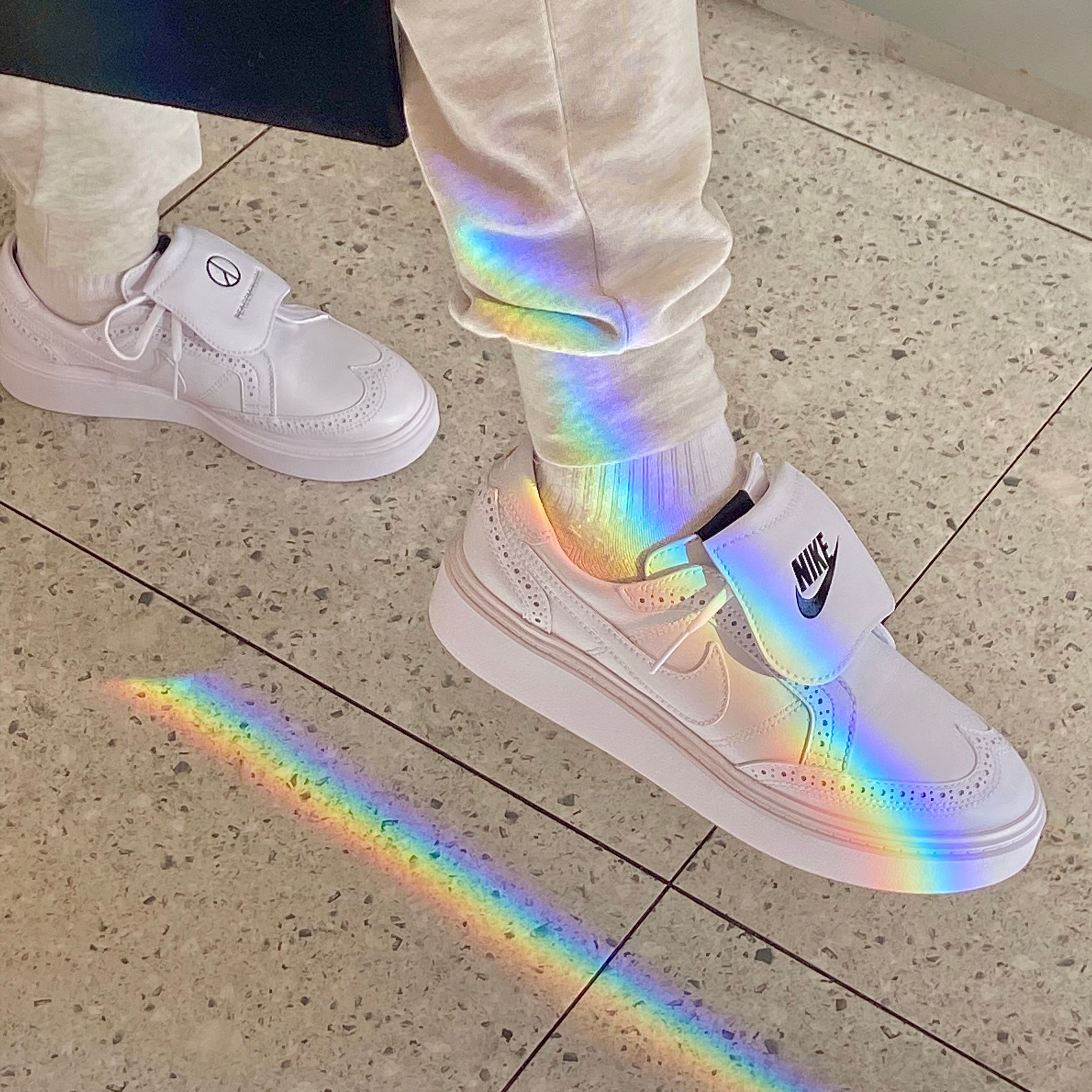 Nike x Peaceminusone Kwondo1 White 착용 스타일