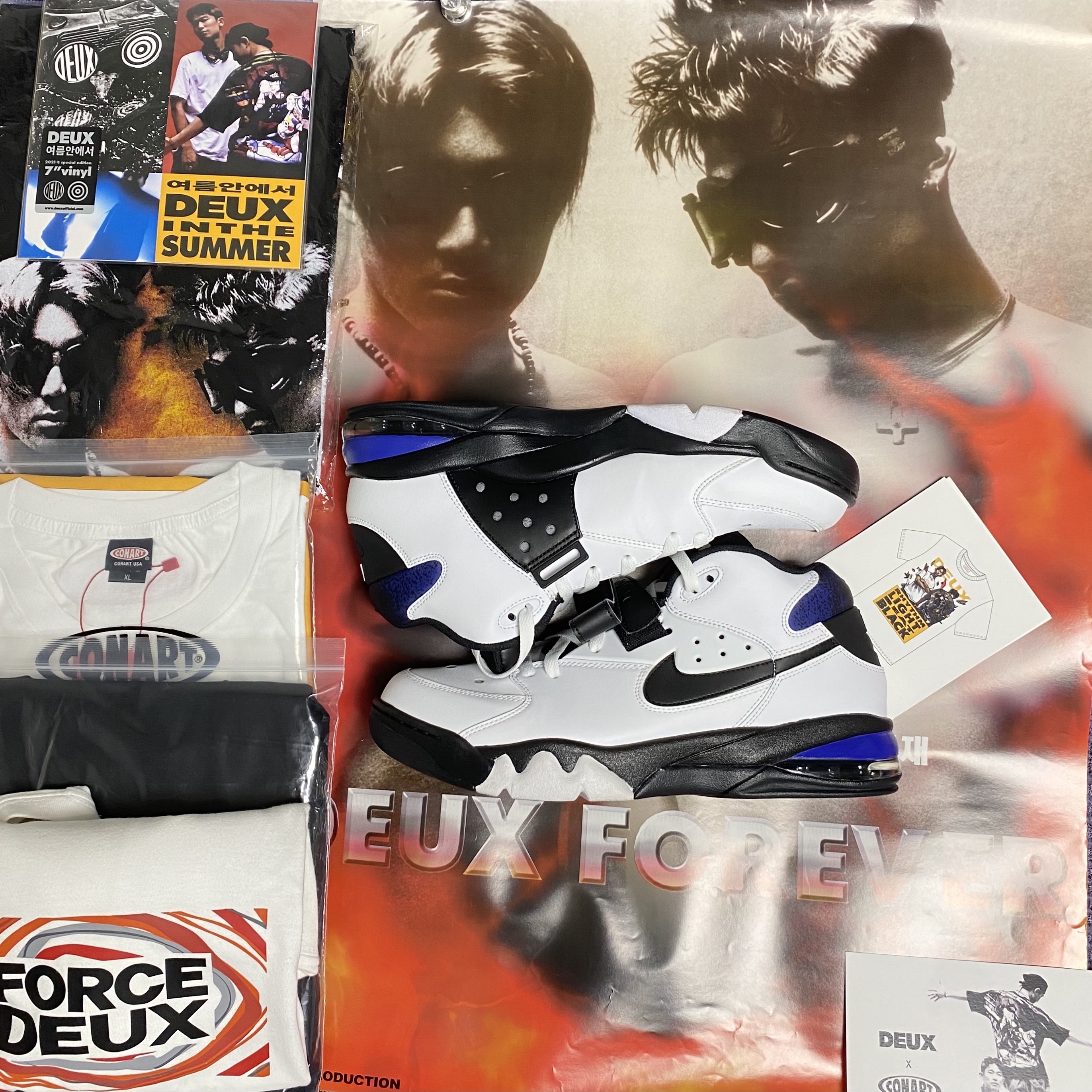 Nike Air Force Max 93 White Black-Cobalt 착용 스타일 - 1