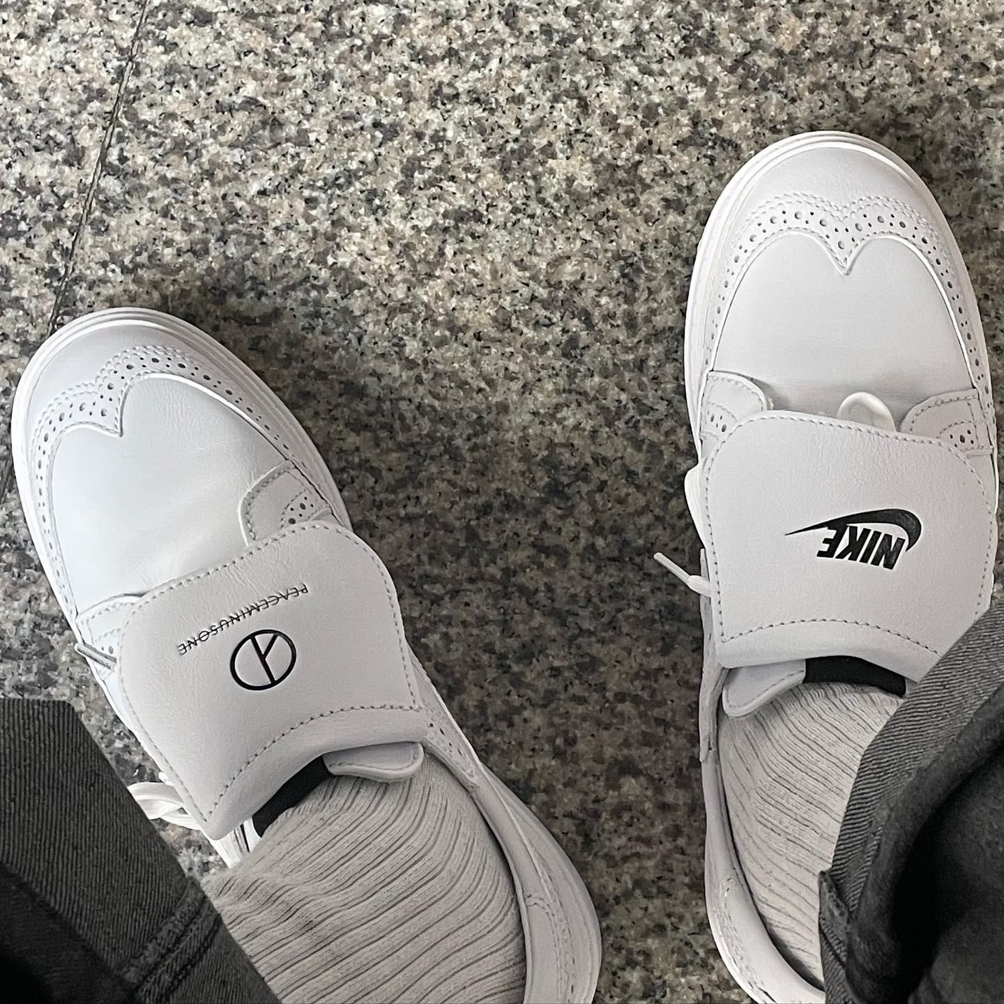 Nike x Peaceminusone Kwondo1 White 착용 스타일 - 1