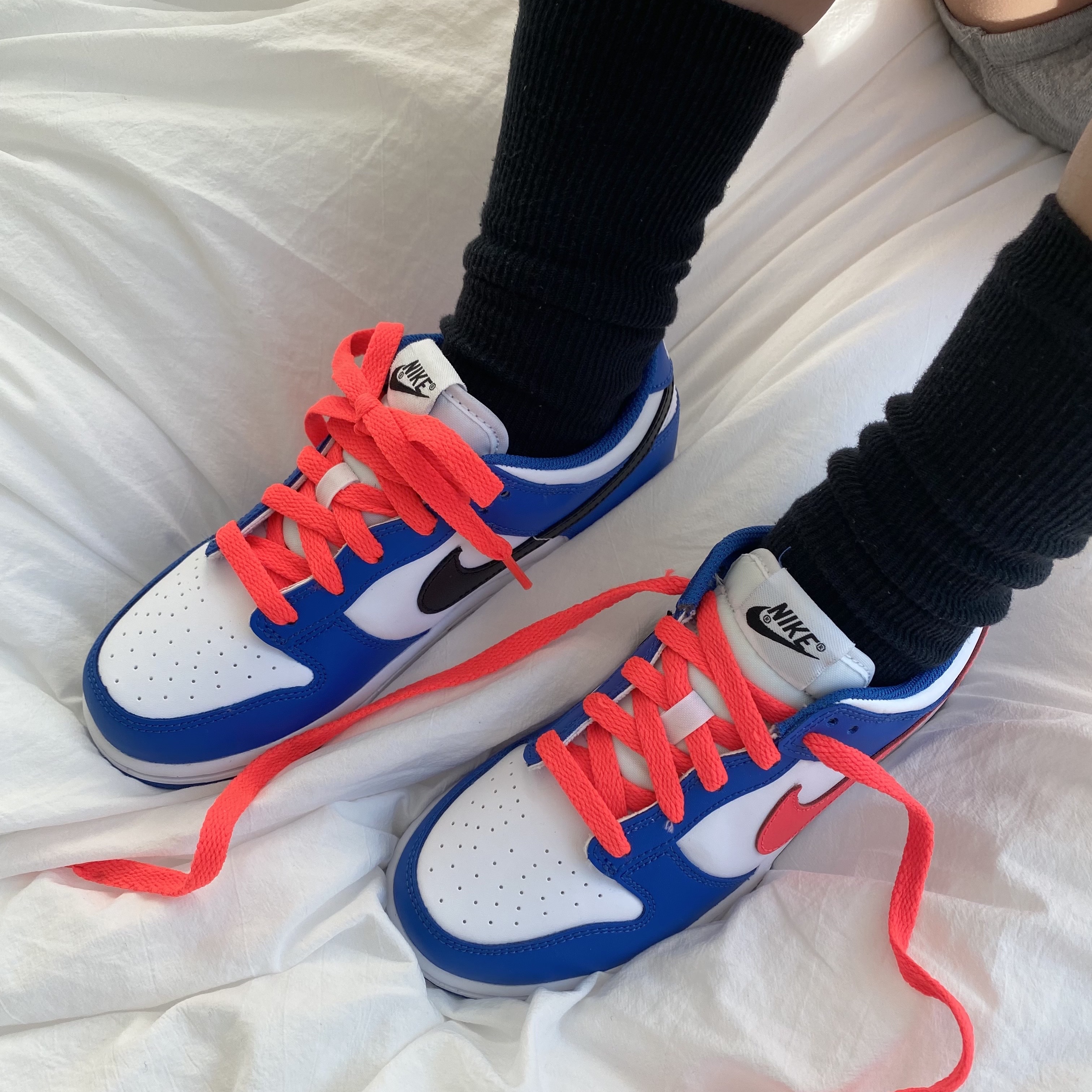 (PS) Nike Dunk Low Bright Crimson Game Royal 착용 스타일