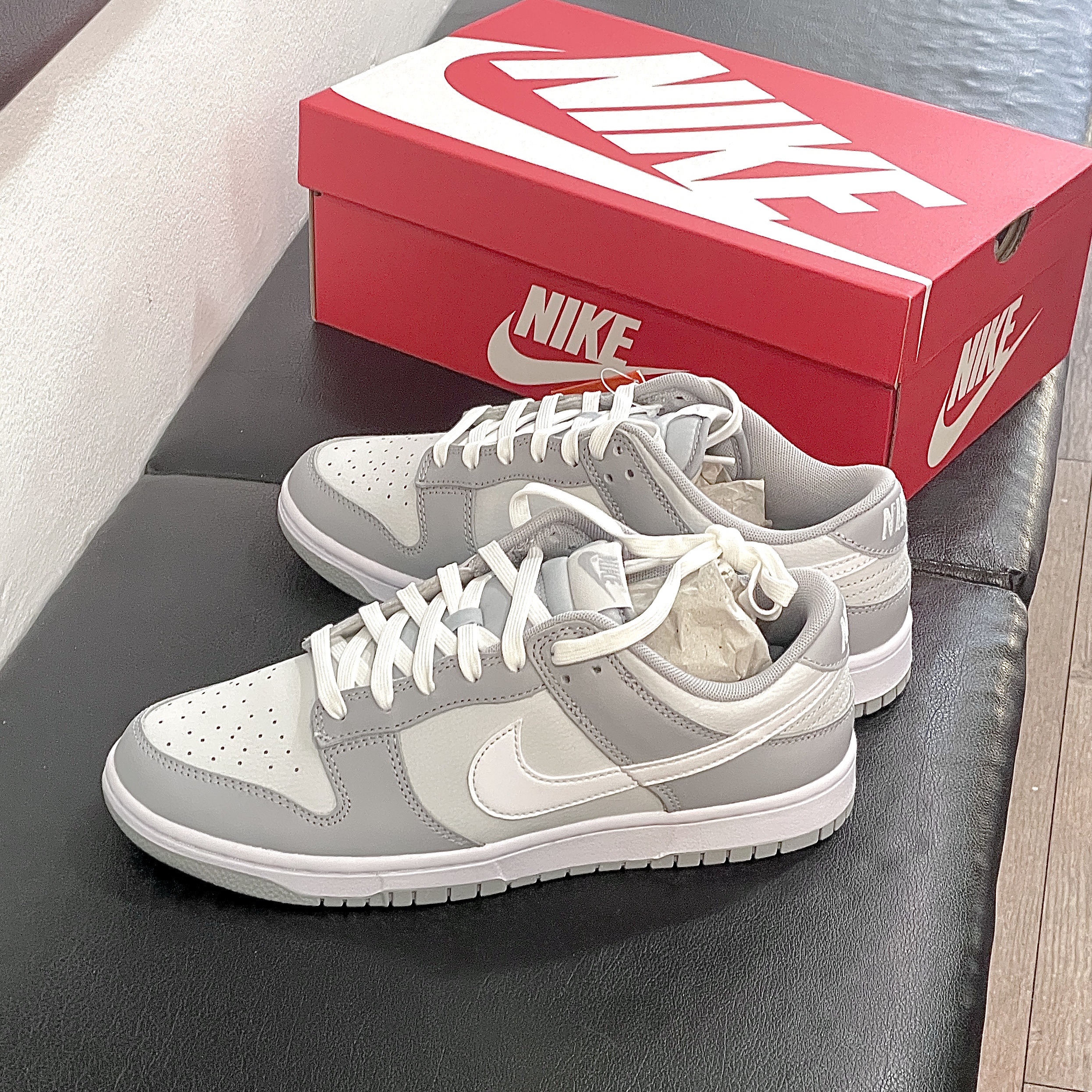 Nike Dunk Low Retro Wolf Grey 착용 스타일 - 1
