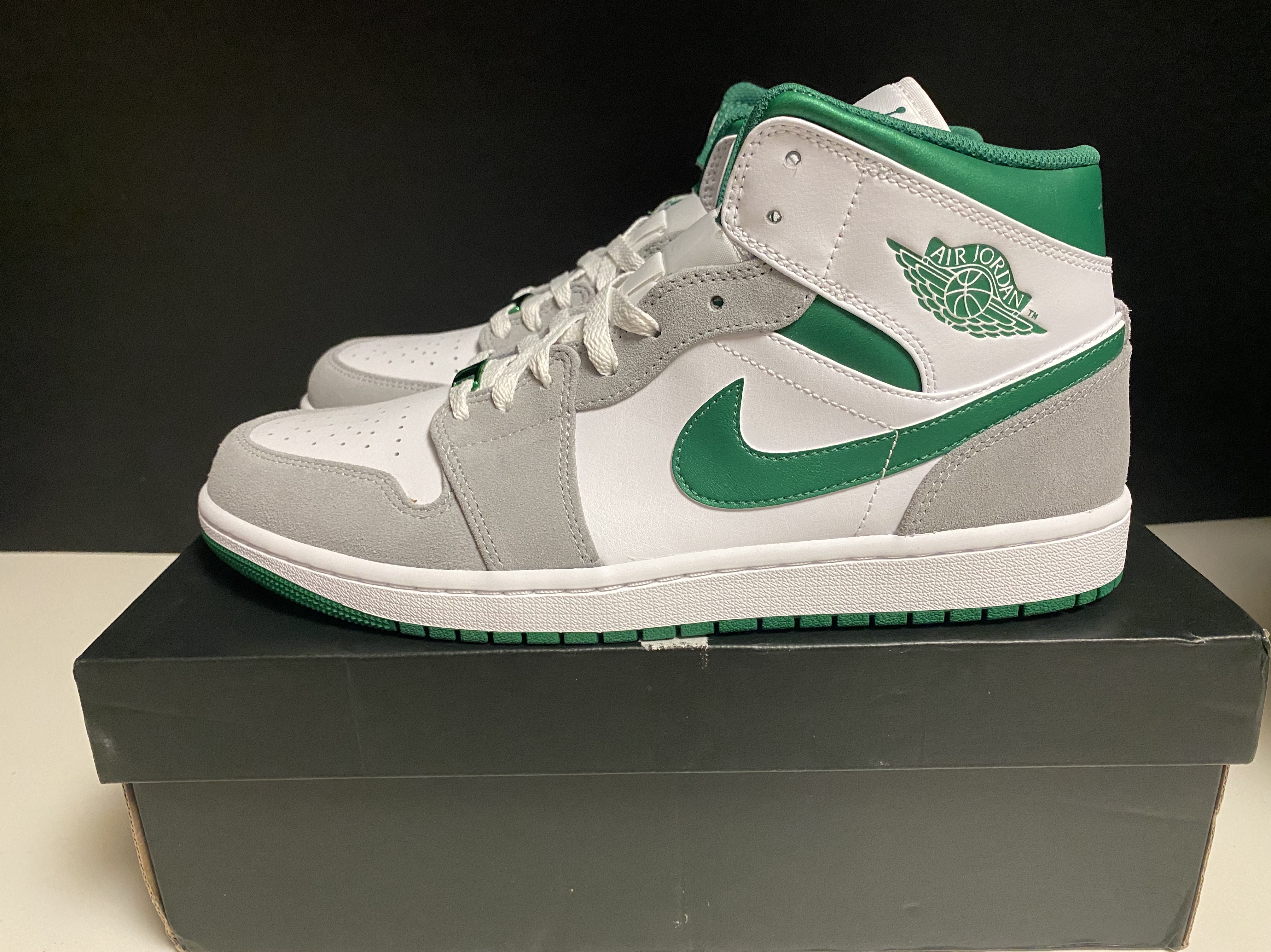 Jordan 1 Mid SE Pine Green Light Smoke Grey 착용 스타일 - 1