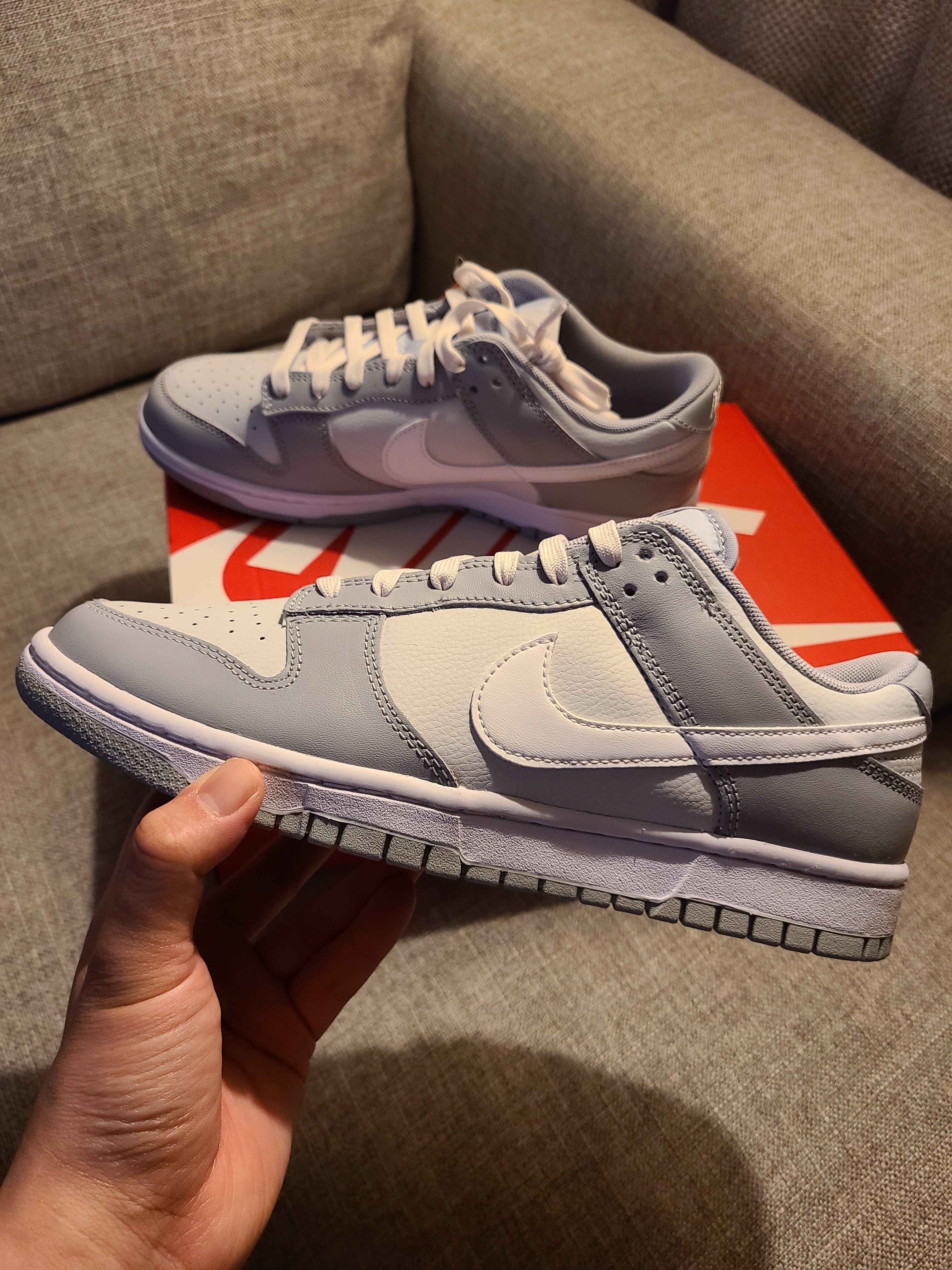 Nike Dunk Low Retro Wolf Grey 착용 스타일 - 1