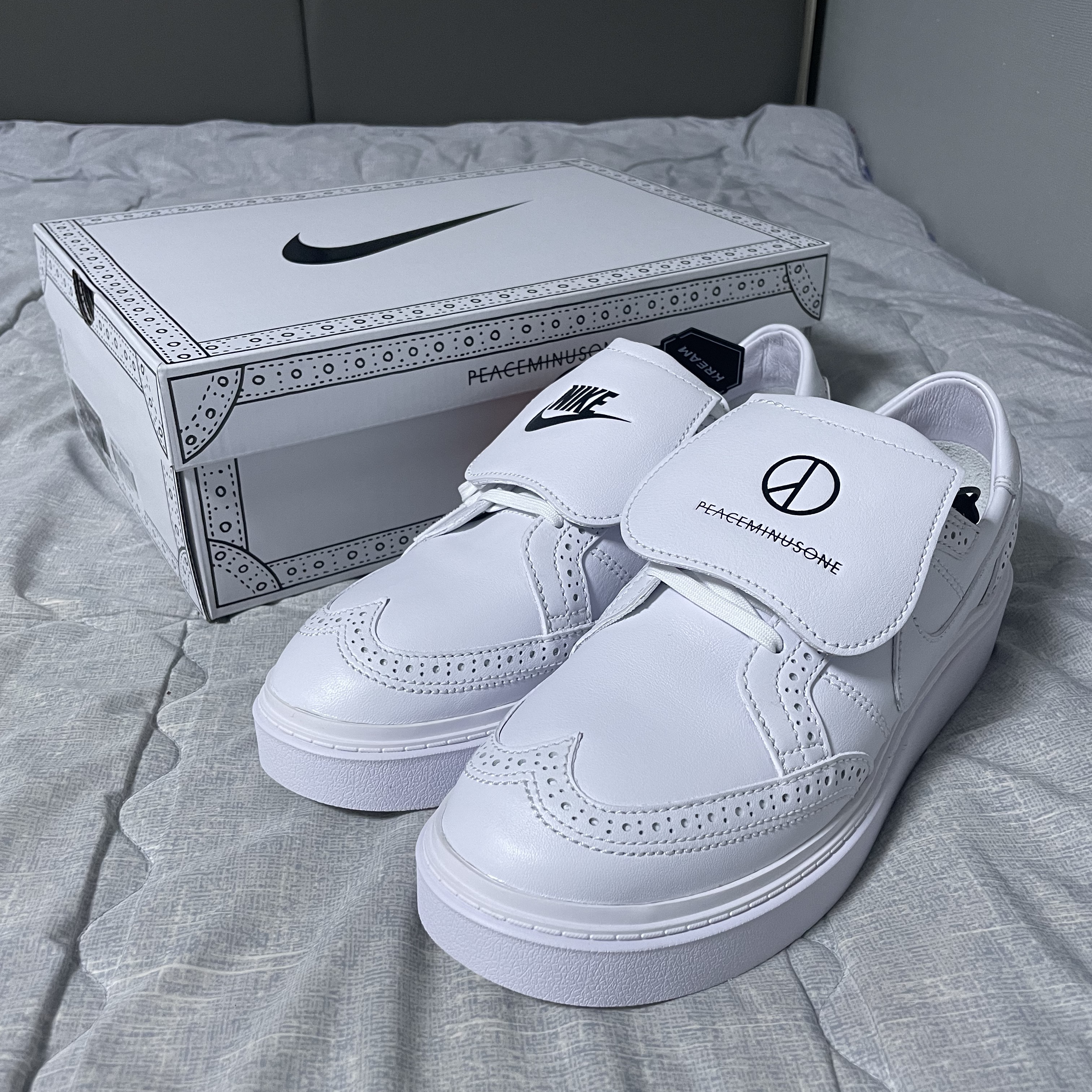 Nike x Peaceminusone Kwondo1 White 착용 스타일 - 1