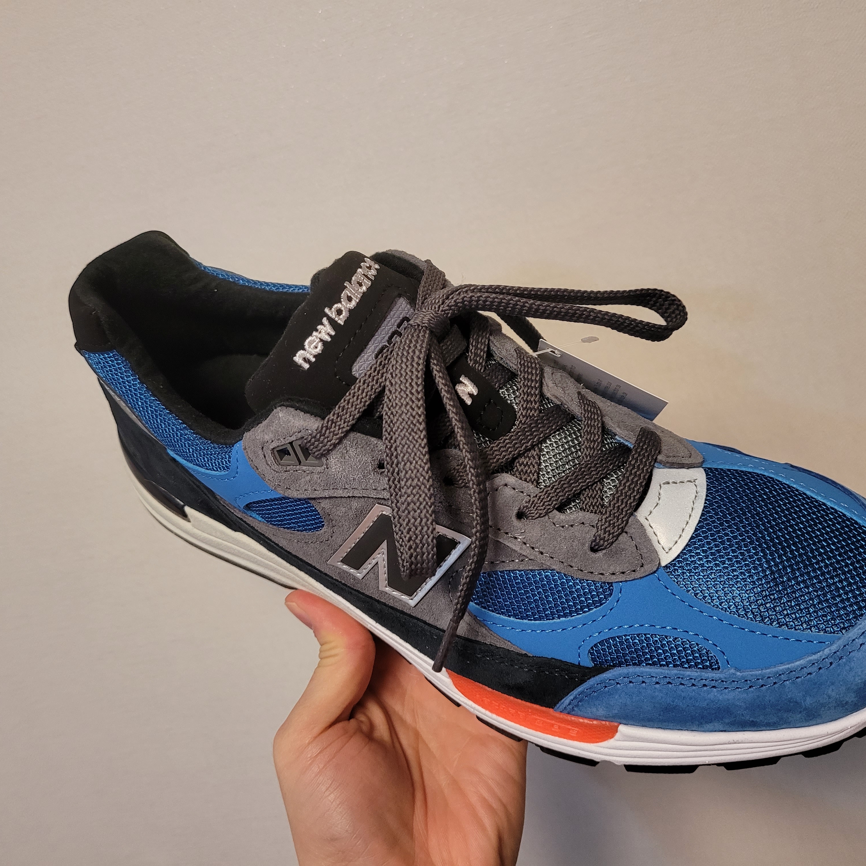 New Balance 992 Made in USA Blue Grey 착용 스타일 - 2