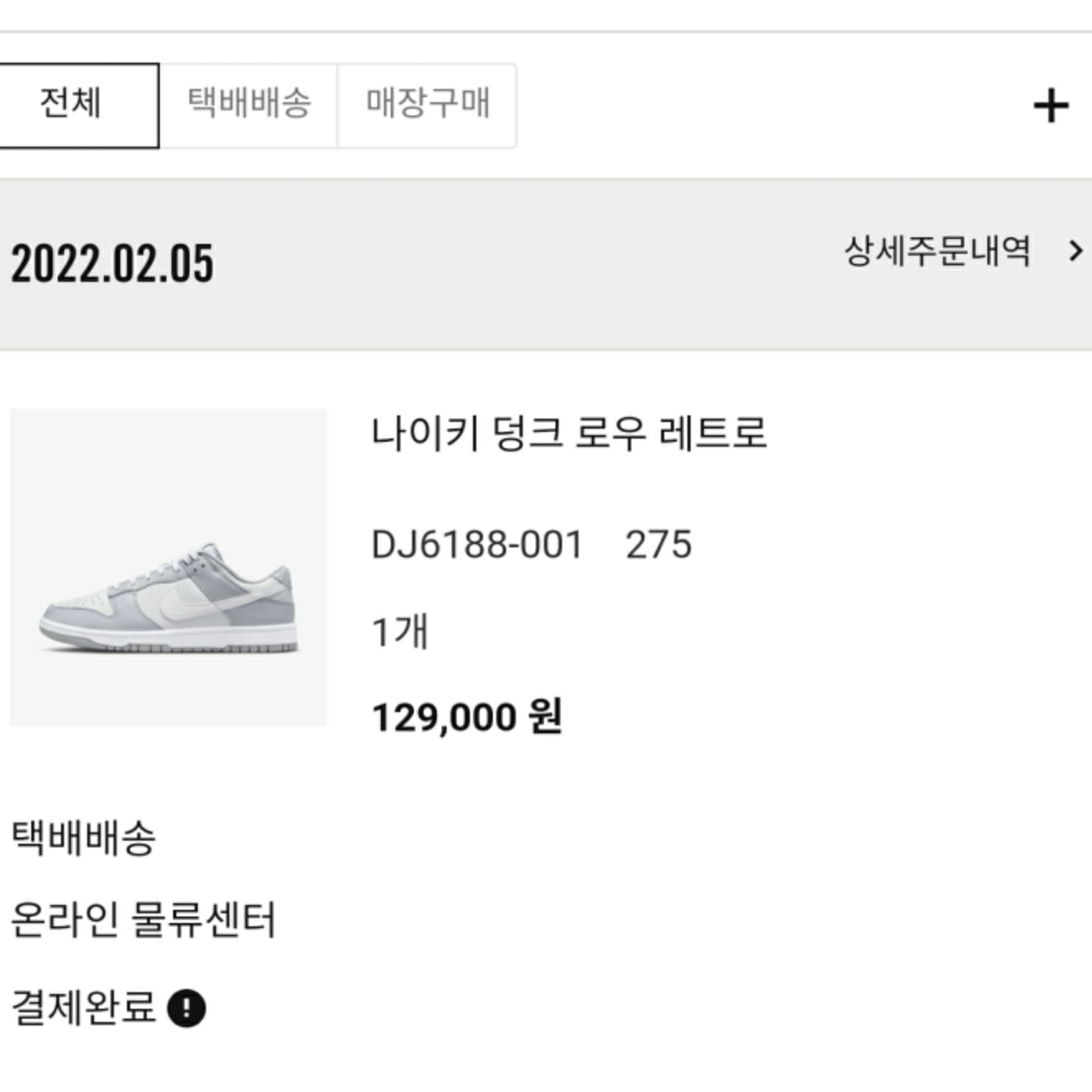 Nike Dunk Low Retro Wolf Grey 착용 스타일 - 2