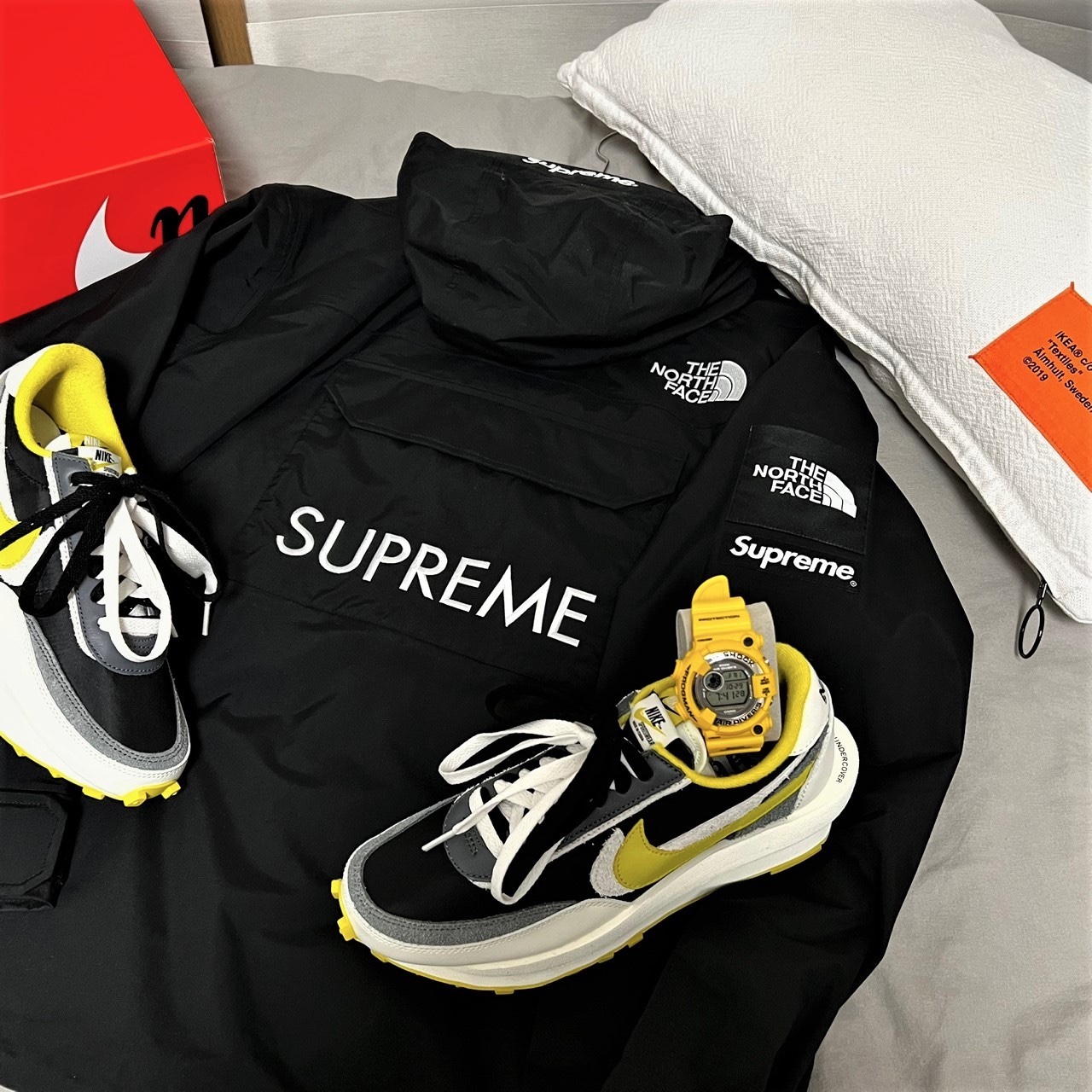 Nike x Sacai x Undercover LDWaffle Black Bright Citron 착용 스타일 - 1