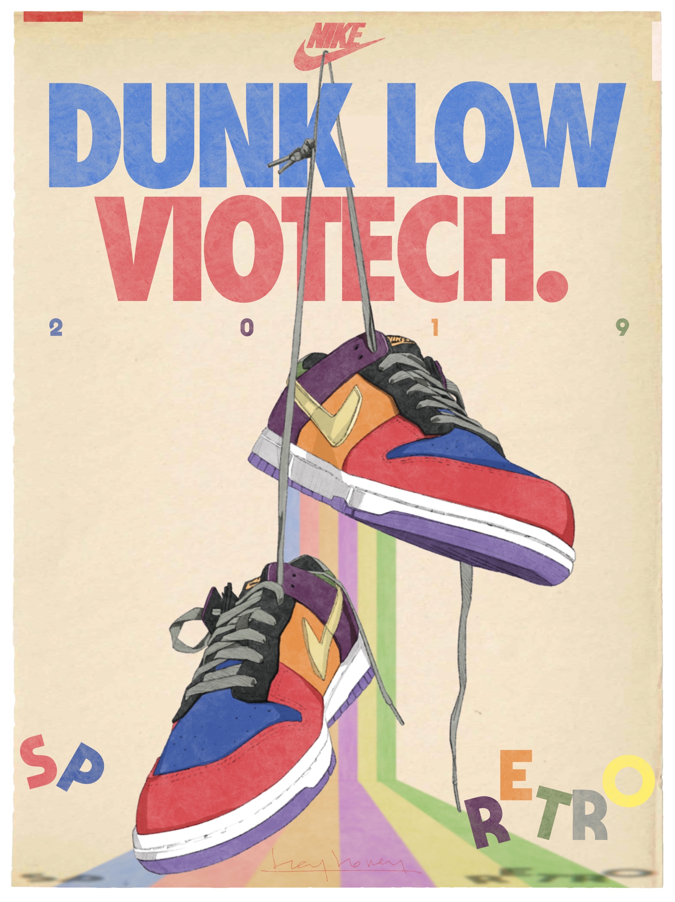 Nike Dunk Low SP Retro Viotech 2019 착용 스타일 - 1