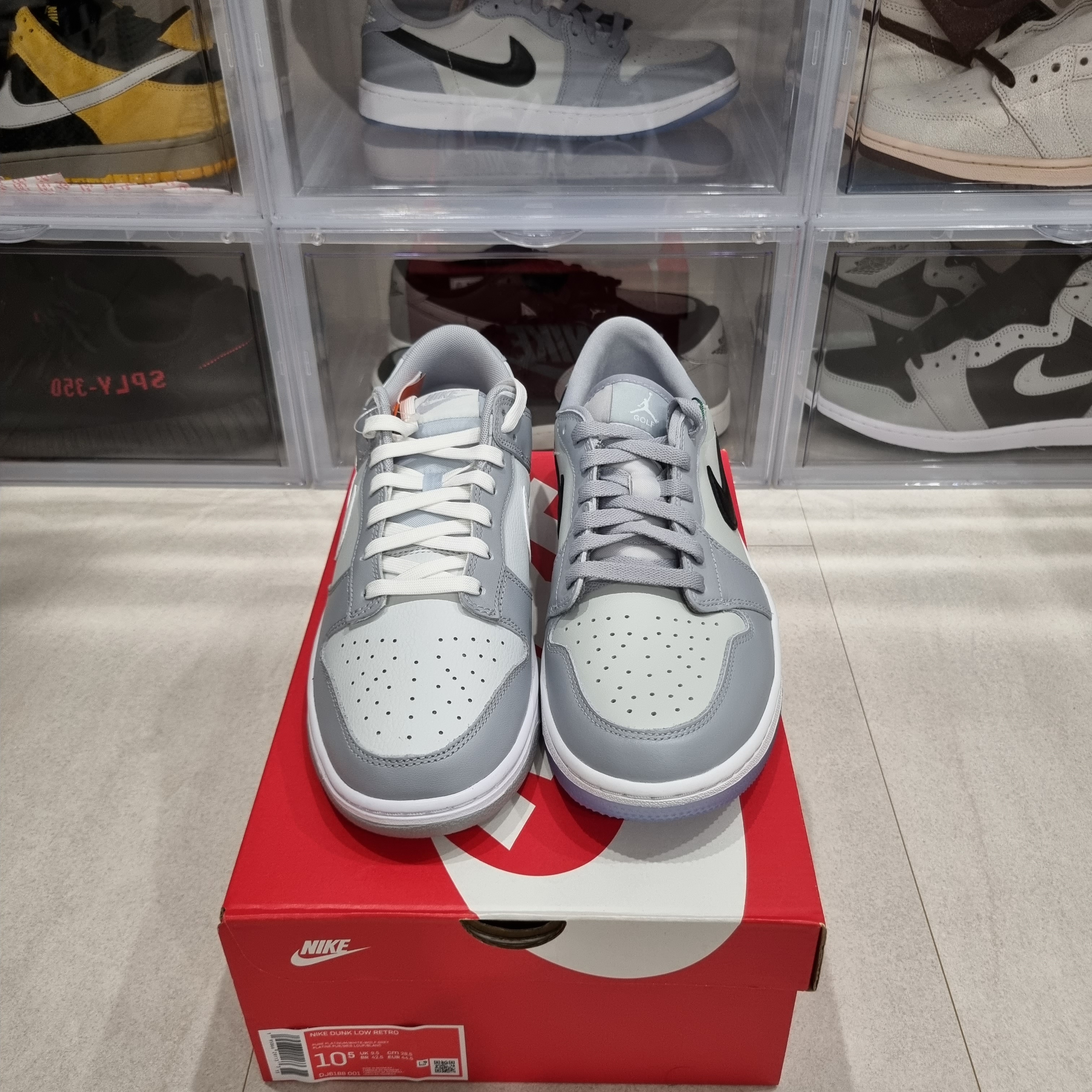 Nike Dunk Low Retro Wolf Grey, Jordan 1 Low Golf Wolf Grey 착용 스타일 - 2