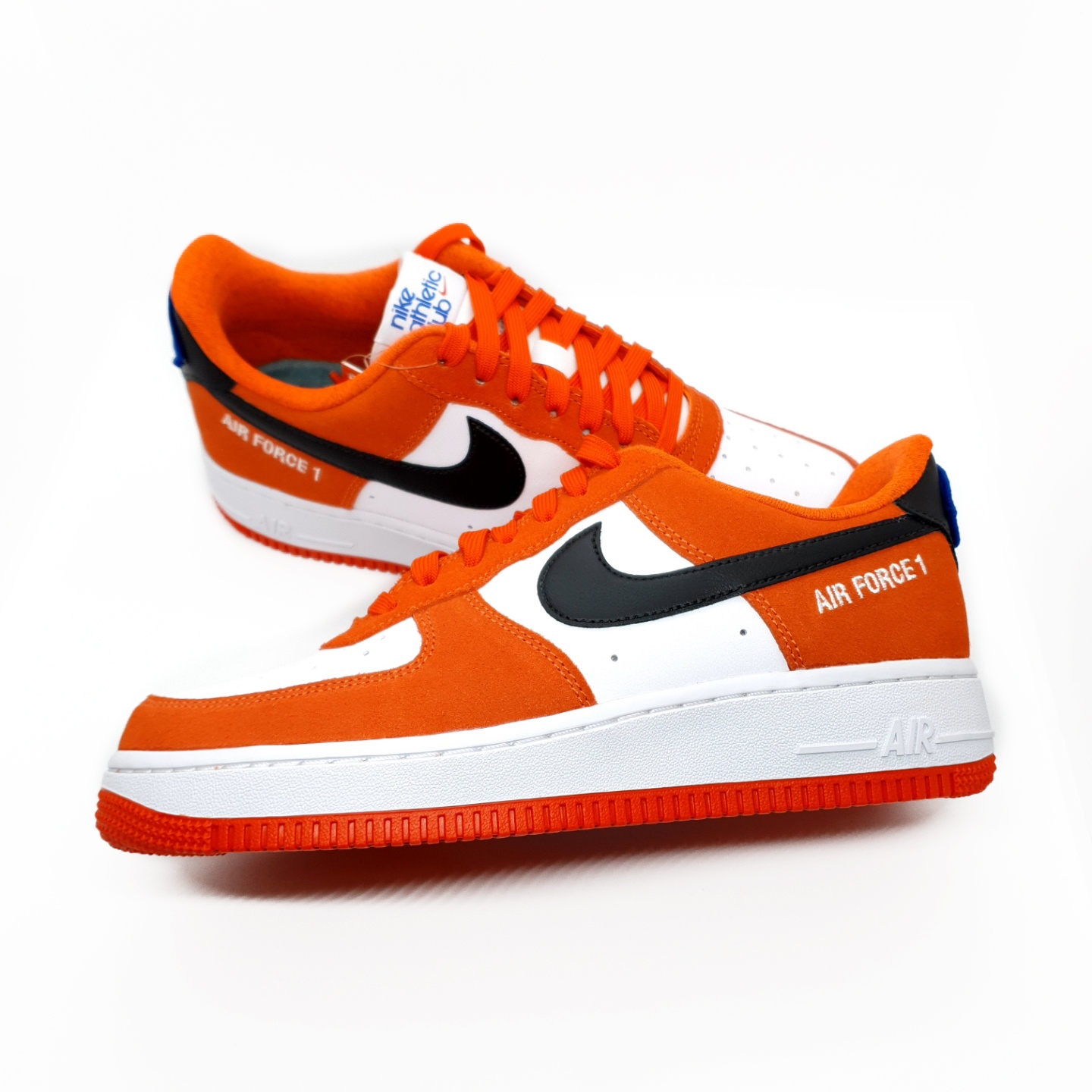 Nike Air Force 1 '07 LV8 Athletic Club Rush Orange Washed Teal 착용 스타일 - 2