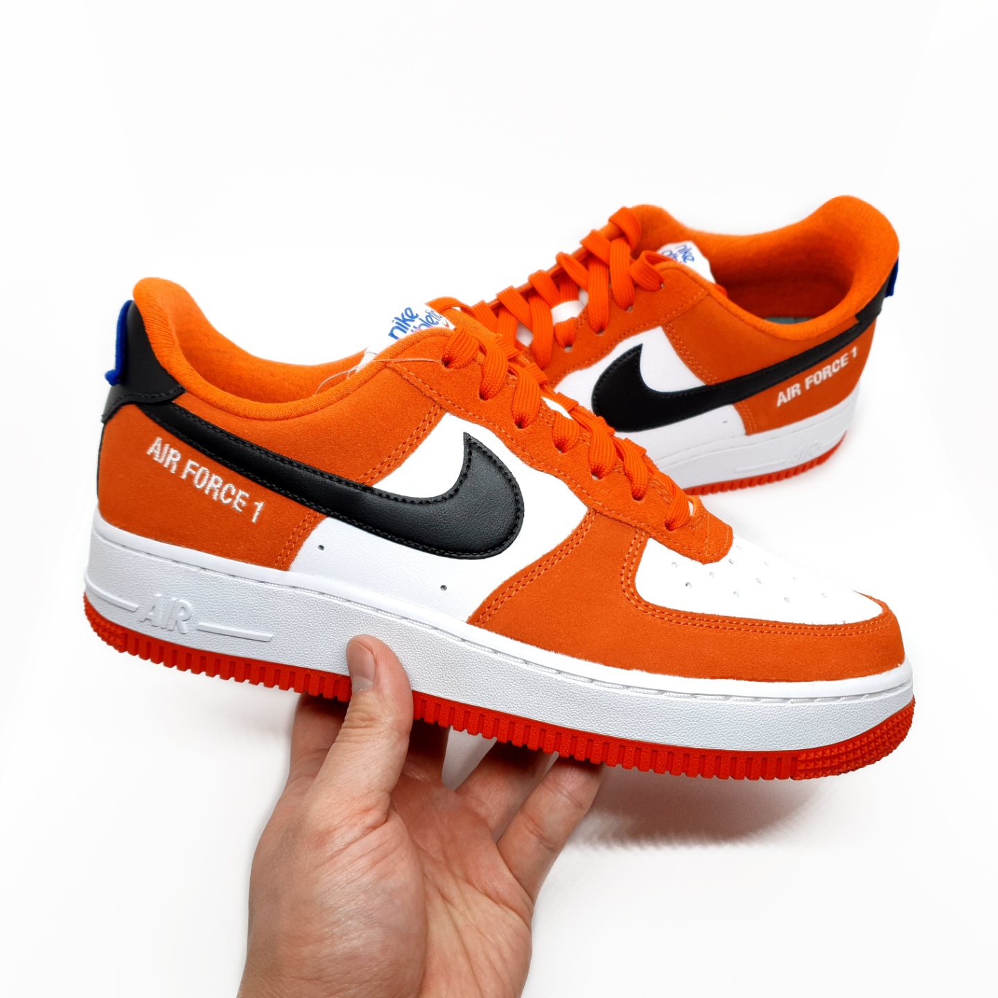 Nike Air Force 1 '07 LV8 Athletic Club Rush Orange Washed Teal 착용 스타일 - 1