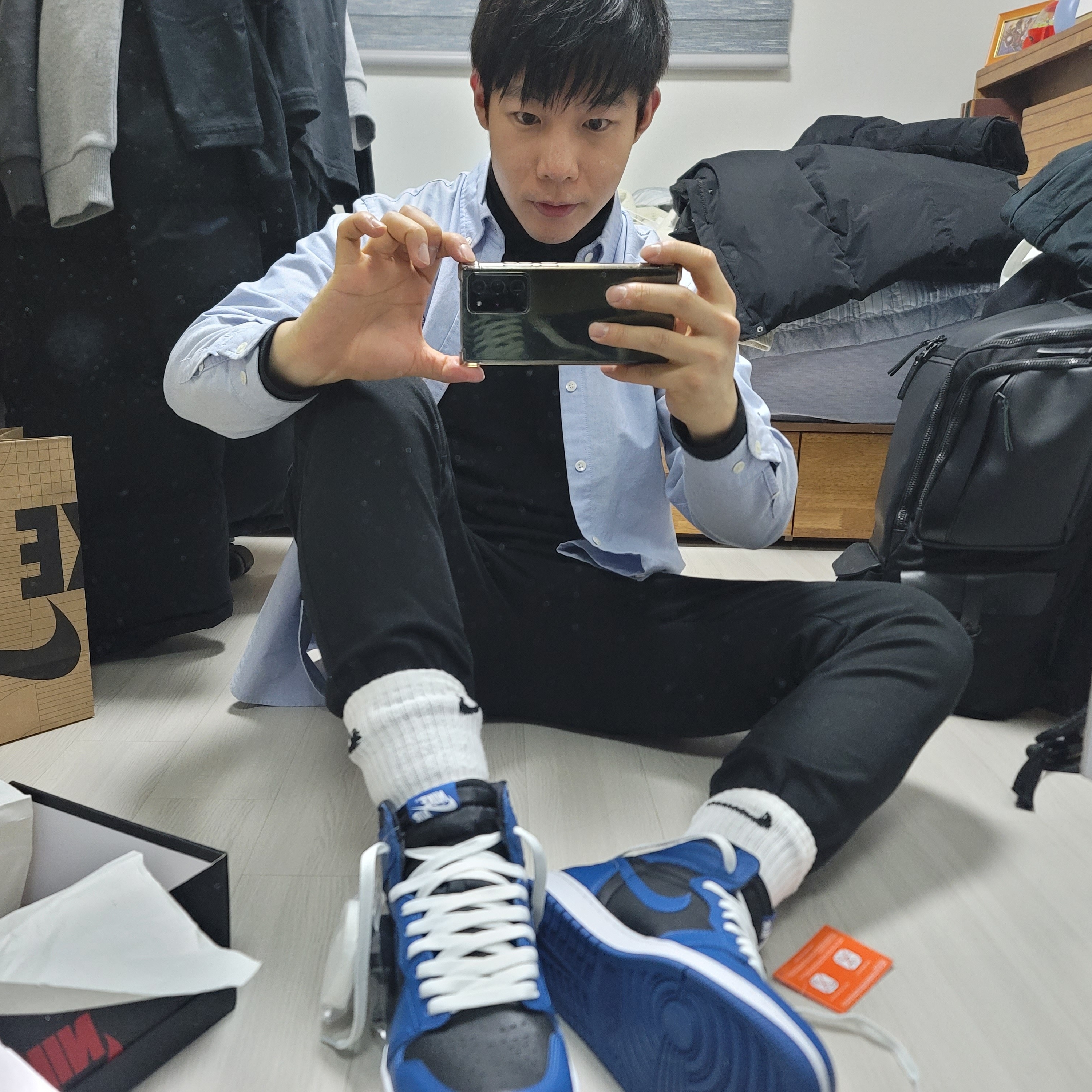 Jordan 1 Retro High OG Dark Marina Blue 착용 스타일